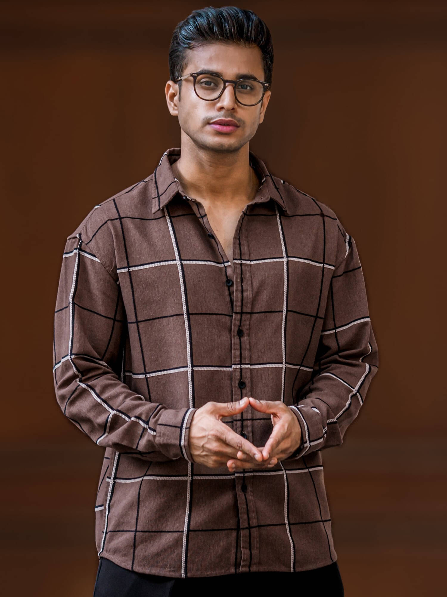 Maniac 100% Cotton Oversized Fit Embroidered Full Sleeves Men's Casual Shirt - Brown ( Pack of 1 ) Maniac 100% Cotton Oversized Fit Embroidered Full Sleeves Men's Casual Shirt - Brown ( Pack of 1 )