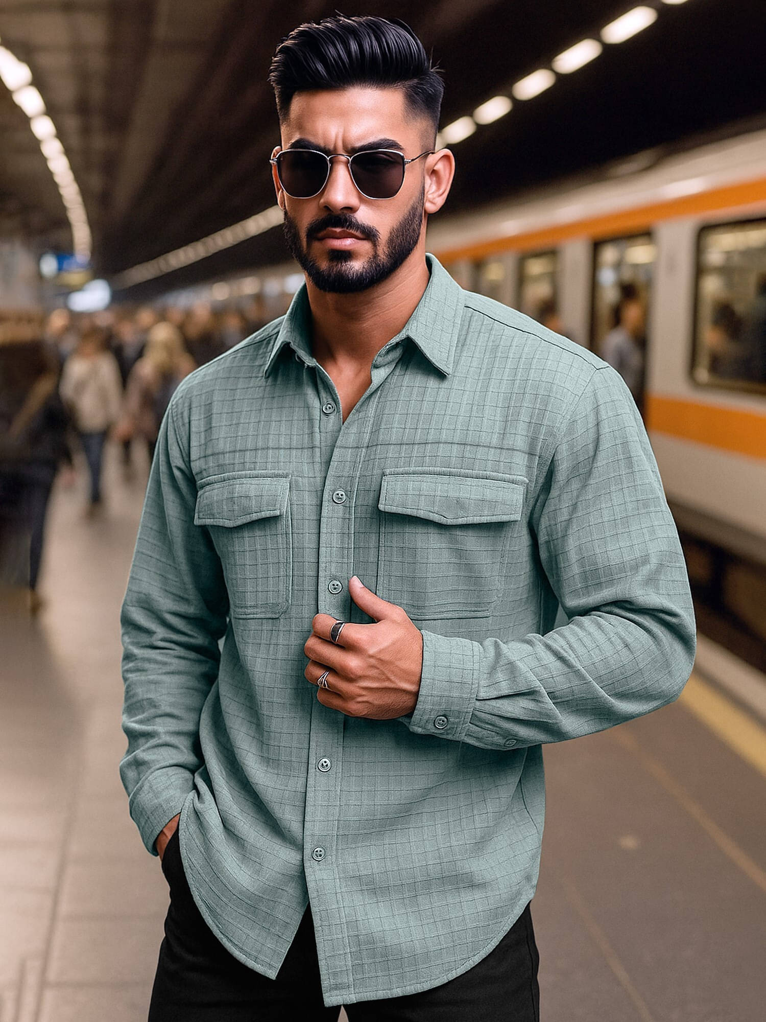 Maniac 100% Cotton Oversized Fit Solids Full Sleeves Men's Casual Shirt - Grey ( Pack of 1 ) Maniac 100% Cotton Oversized Fit Solids Full Sleeves Men's Casual Shirt - Grey ( Pack of 1 )