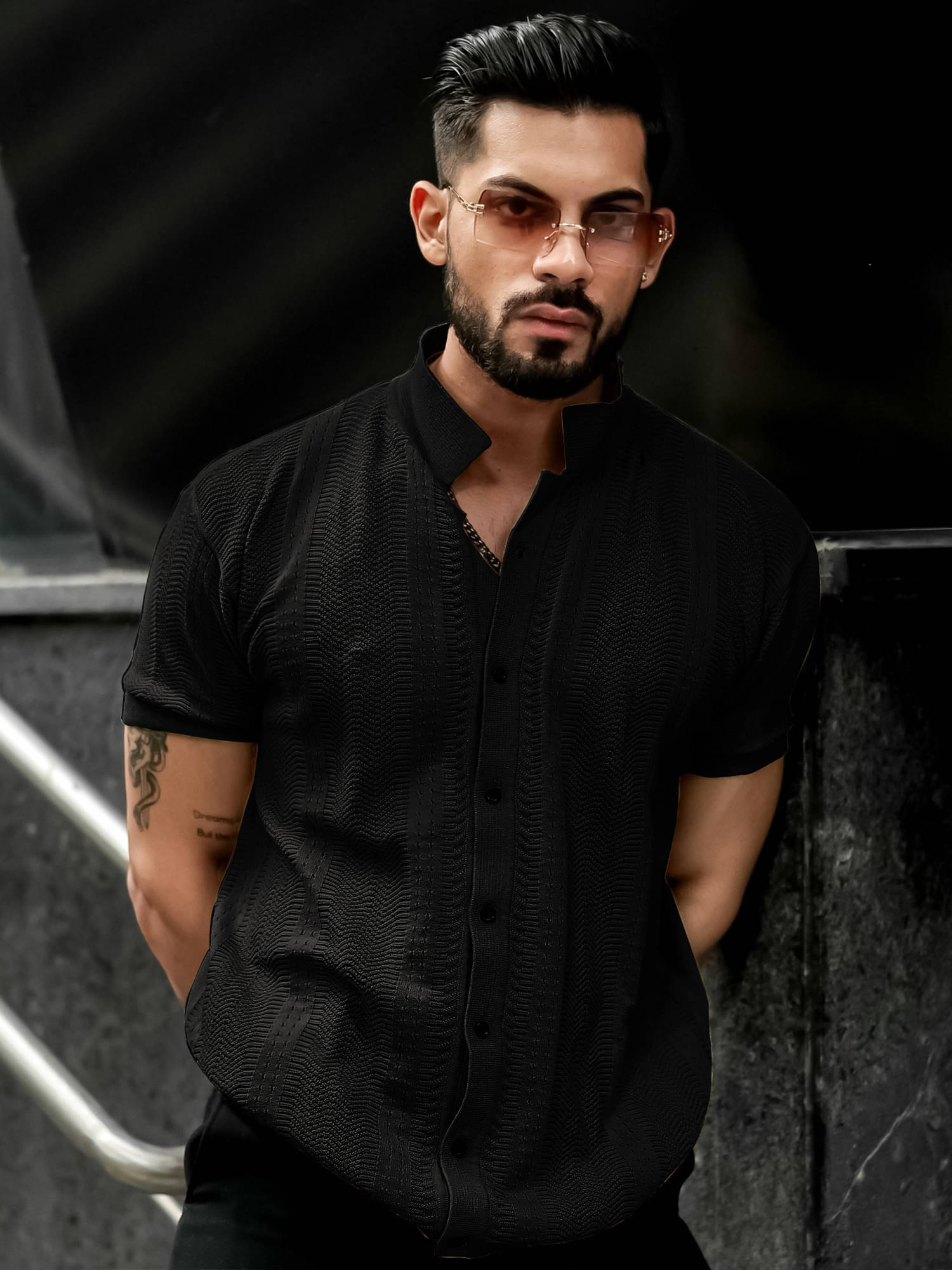 Maniac 100% Cotton Regular Fit Self Design Half Sleeves Men's Casual Shirt - Black ( Pack of 1 ) Maniac 100% Cotton Regular Fit Self Design Half Sleeves Men's Casual Shirt - Black ( Pack of 1 )
