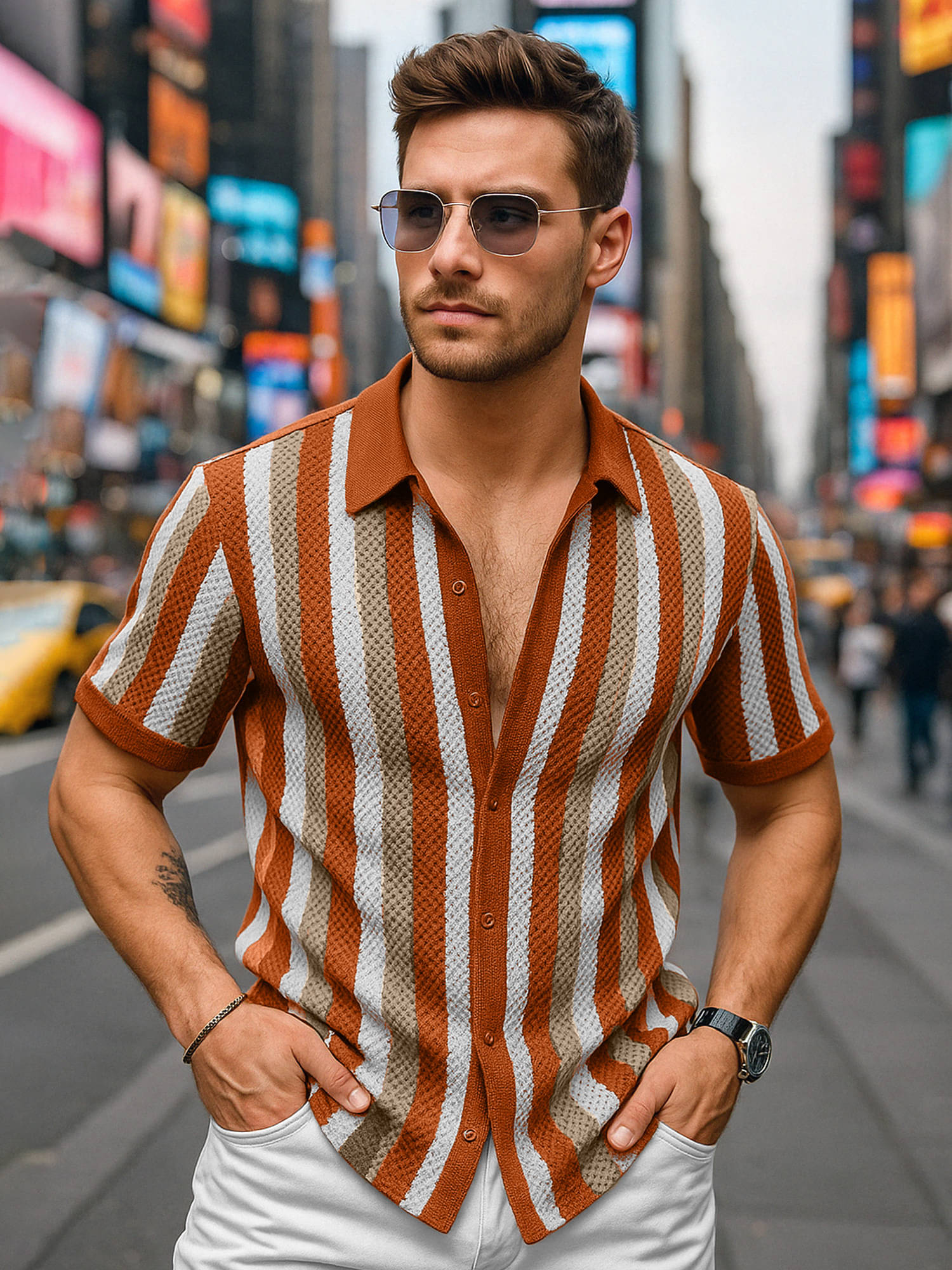 Maniac 100% Cotton Slim Fit Self Design Half Sleeves Men's Casual Shirt - Multicolor ( Pack of 1 ) Maniac 100% Cotton Slim Fit Self Design Half Sleeves Men's Casual Shirt - Multicolor ( Pack of 1 )