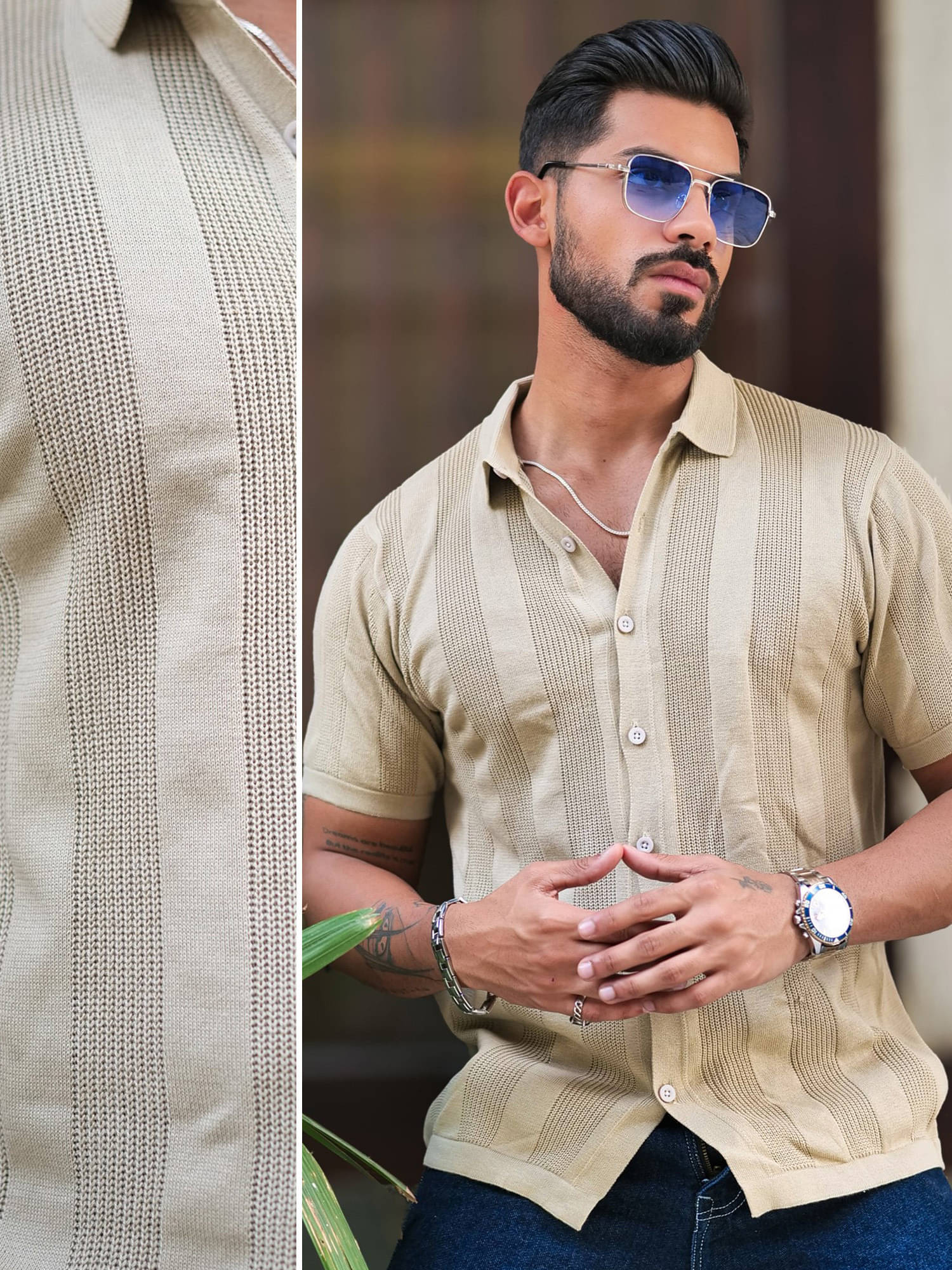 Maniac 100% Cotton Slim Fit Self Design Half Sleeves Men's Casual Shirt - Beige ( Pack of 1 ) Maniac 100% Cotton Slim Fit Self Design Half Sleeves Men's Casual Shirt - Beige ( Pack of 1 )