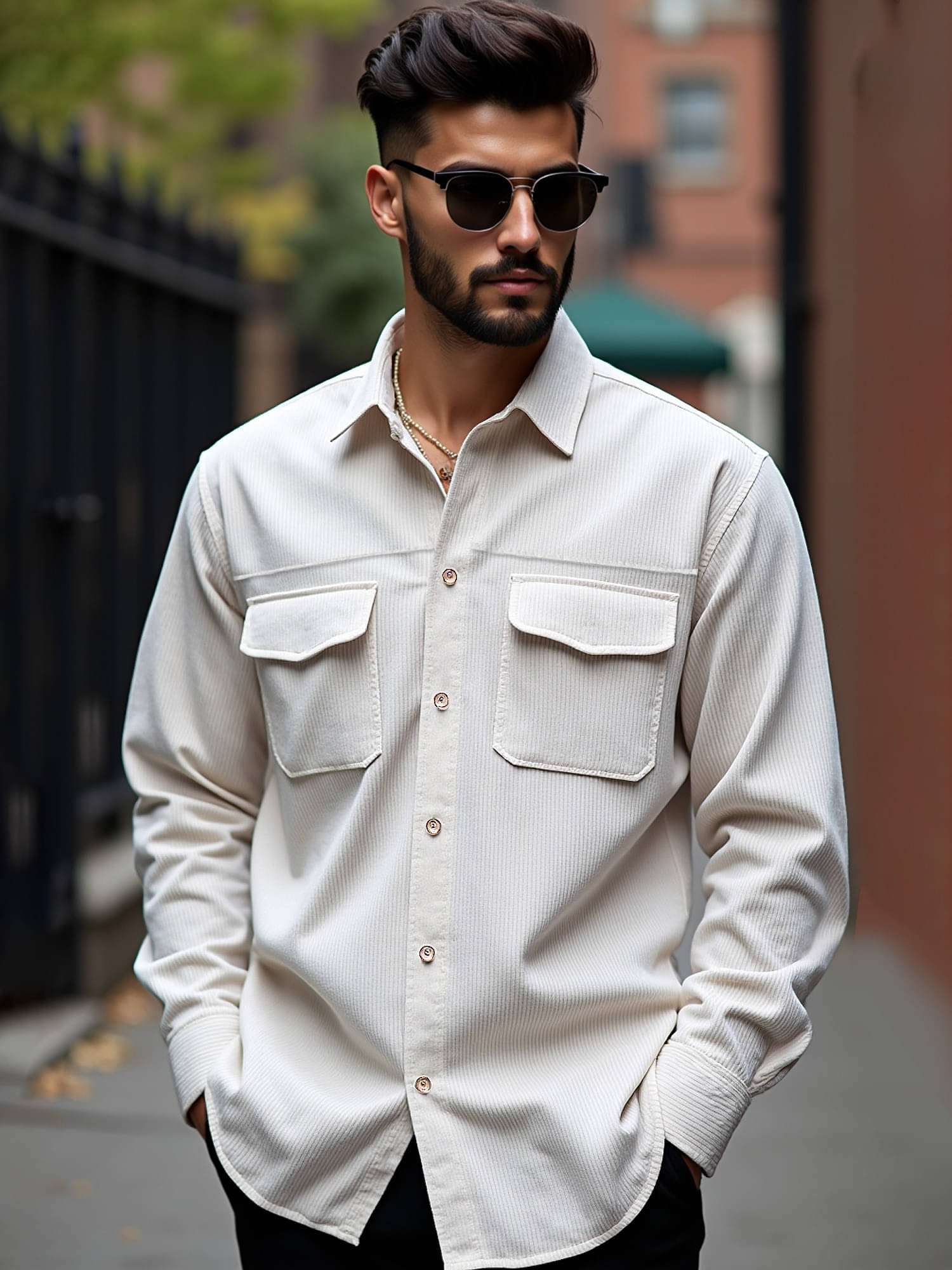 Maniac Corduroy Boxy Solids Full Sleeves Men's Casual Shirt - White ( Pack of 1 ) Maniac Corduroy Boxy Solids Full Sleeves Men's Casual Shirt - White ( Pack of 1 )