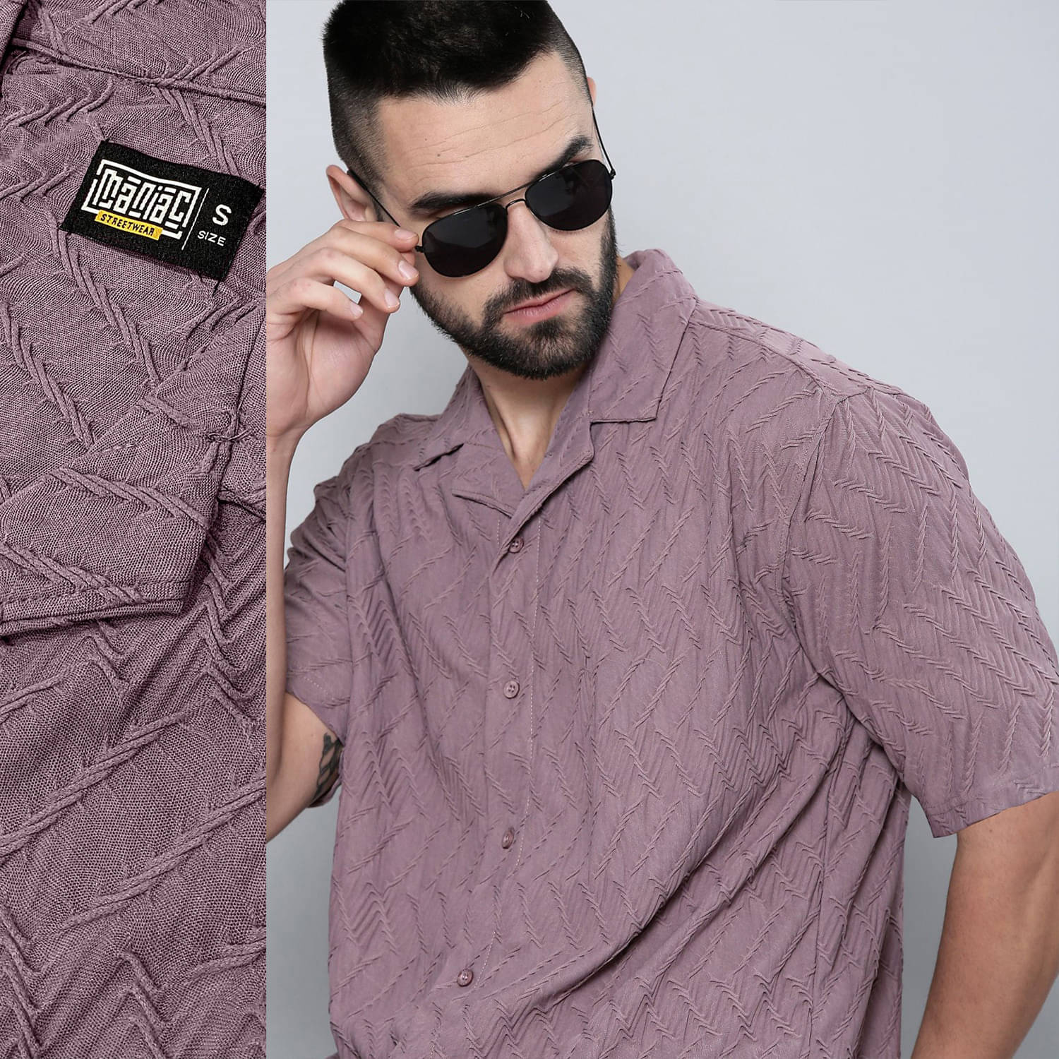 Maniac Cotton Blend Boxy Solids Half Sleeves Men's Casual Shirt - Purple ( Pack of 1 ) Maniac Cotton Blend Boxy Solids Half Sleeves Men's Casual Shirt - Purple ( Pack of 1 )