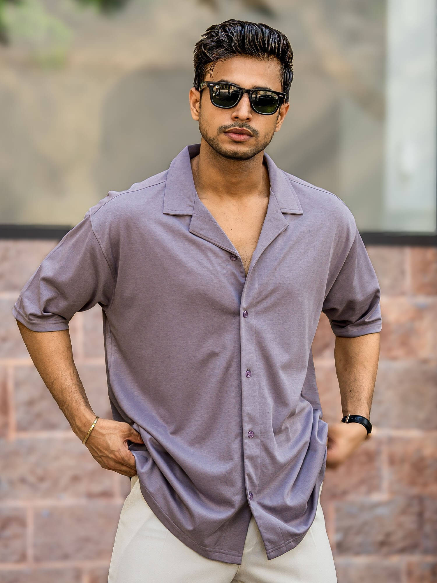 Maniac Cotton Blend Oversized Fit Solids Half Sleeves Men's Casual Shirt - Purple ( Pack of 1 ) Maniac Cotton Blend Oversized Fit Solids Half Sleeves Men's Casual Shirt - Purple ( Pack of 1 )