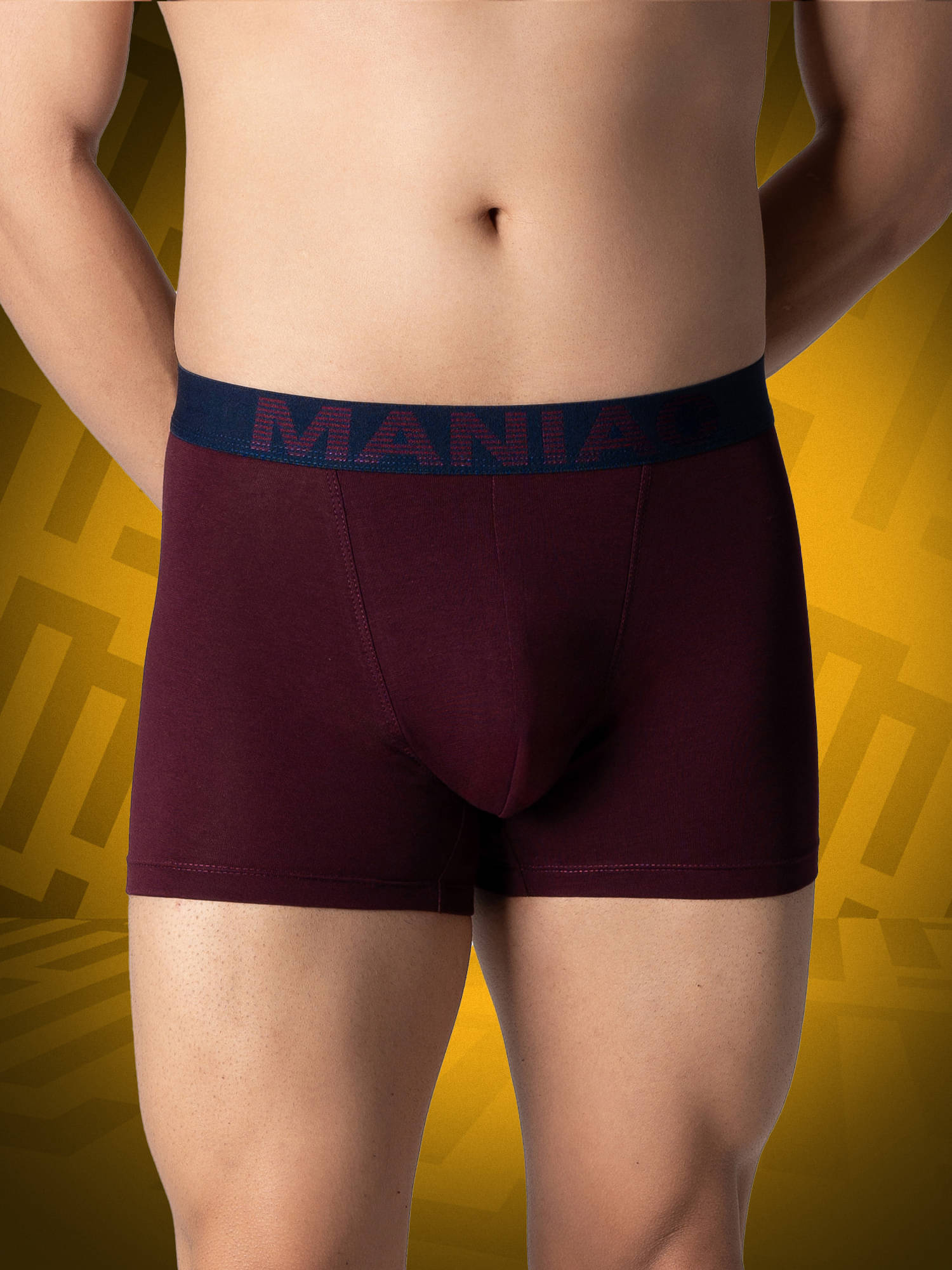    			Maniac Pack of 1 Cotton Trunks For Men's ( Maroon )