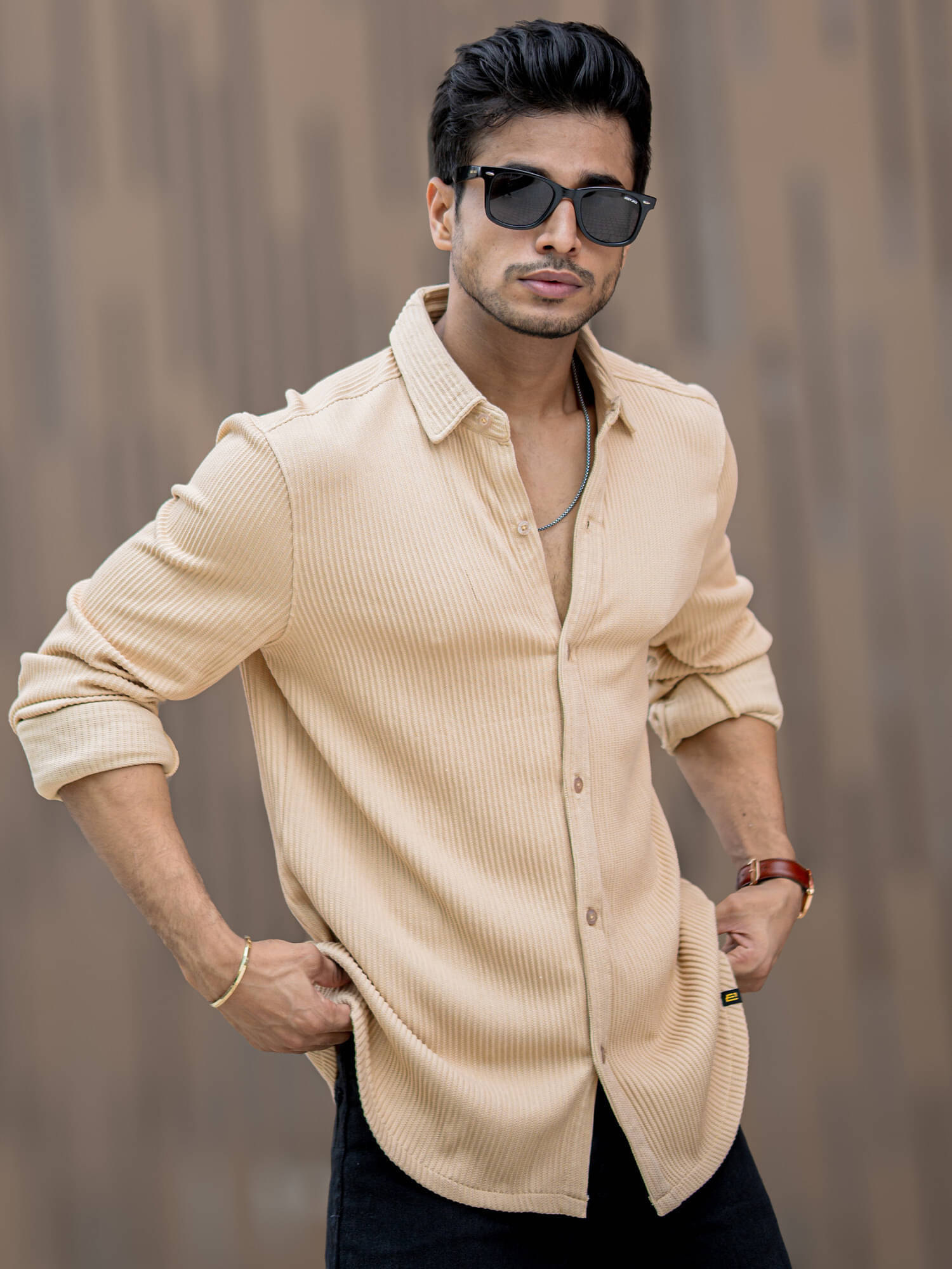 Maniac Poly Cotton Regular Fit Self Design Full Sleeves Men's Casual Shirt - Beige ( Pack of 1 ) Maniac Poly Cotton Regular Fit Self Design Full Sleeves Men's Casual Shirt - Beige ( Pack of 1 )