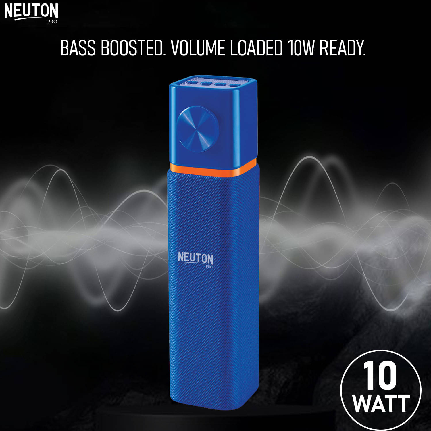     			NEUTON PRO TITANIC 10 W Bluetooth Speaker Bluetooth v5.0 with USB,SD card Slot Playback Time 4 hrs Blue