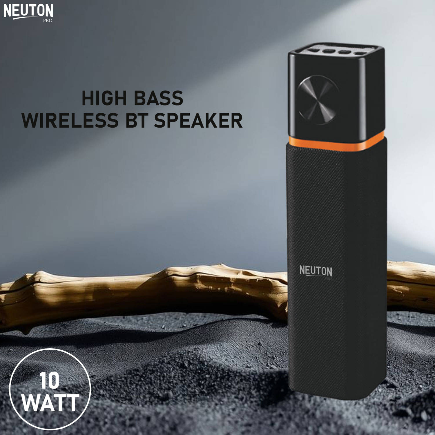     			NEUTON PRO TITANIC 12 W Bluetooth Speaker Bluetooth v5.0 with USB,SD card Slot,Aux Playback Time 4 hrs Black