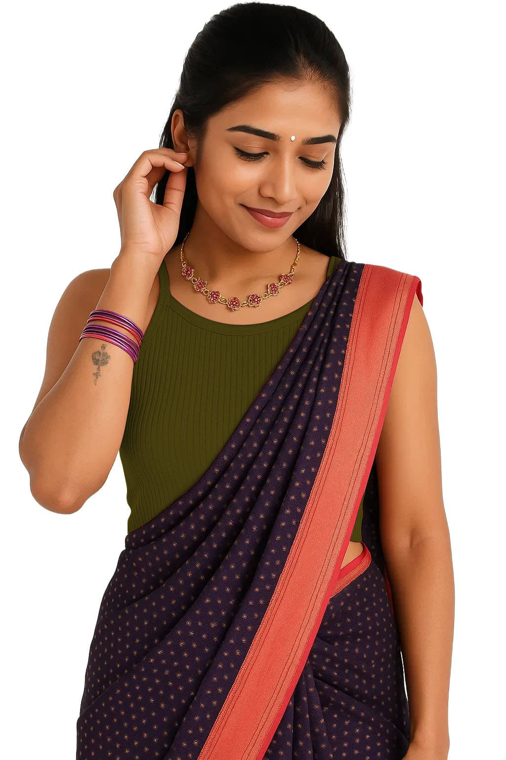 SOHOT Green Readymade without Pad Cotton Women's Blouse ( Pack of 1 )     			SOHOT Green Readymade without Pad Cotton Women's Blouse ( Pack of 1 )