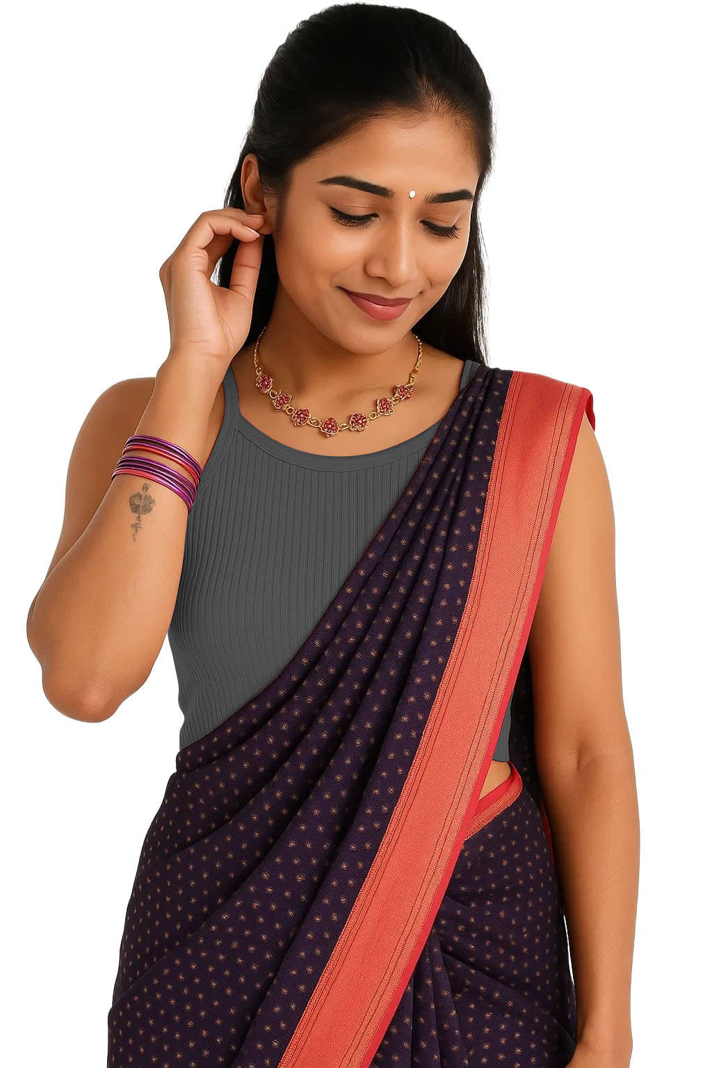 SOHOT Grey Readymade without Pad Cotton Women's Blouse ( Pack of 1 ) SOHOT Grey Readymade without Pad Cotton Women's Blouse ( Pack of 1 )