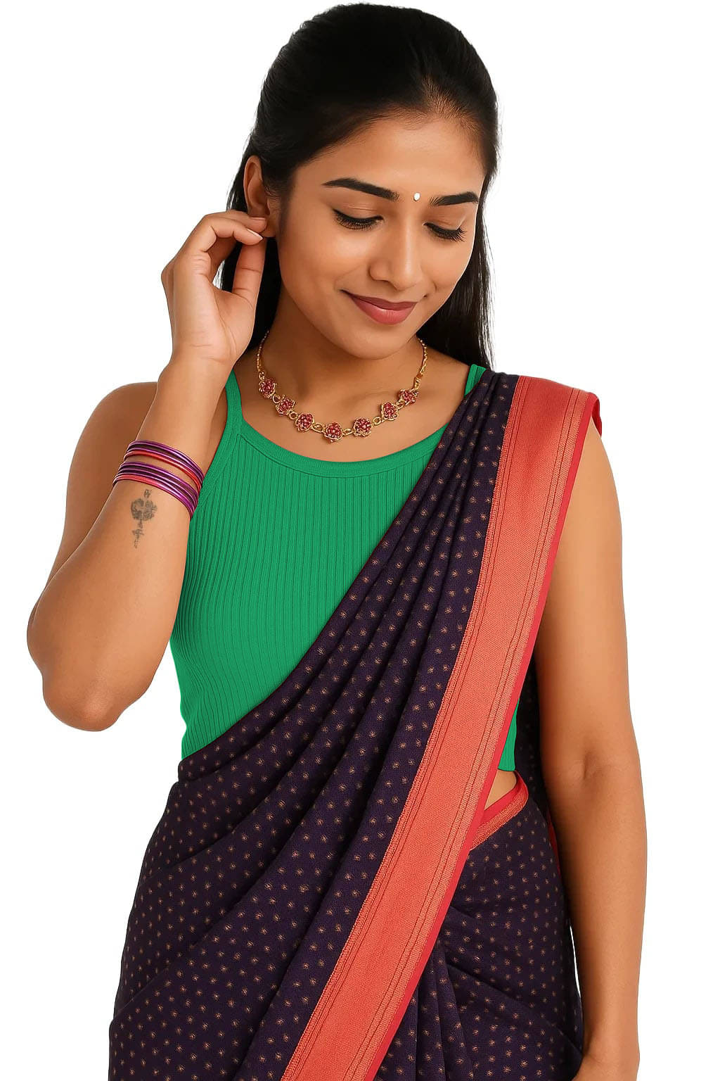    			SOHOT Sea Green Readymade without Pad Cotton Women's Blouse ( Pack of 1 )