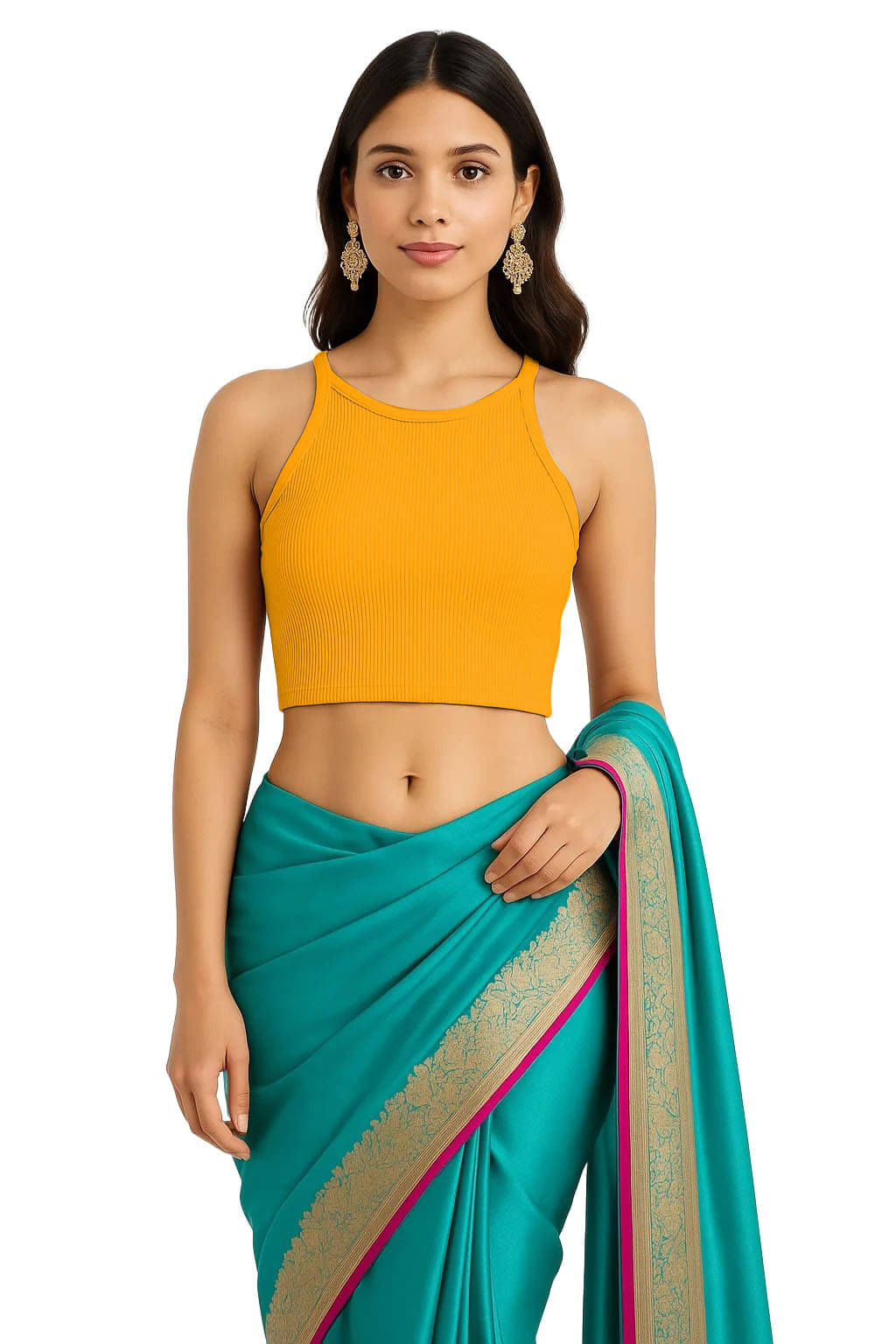    			SOHOT Yellow Readymade without Pad Cotton Women's Blouse ( Pack of 1 )