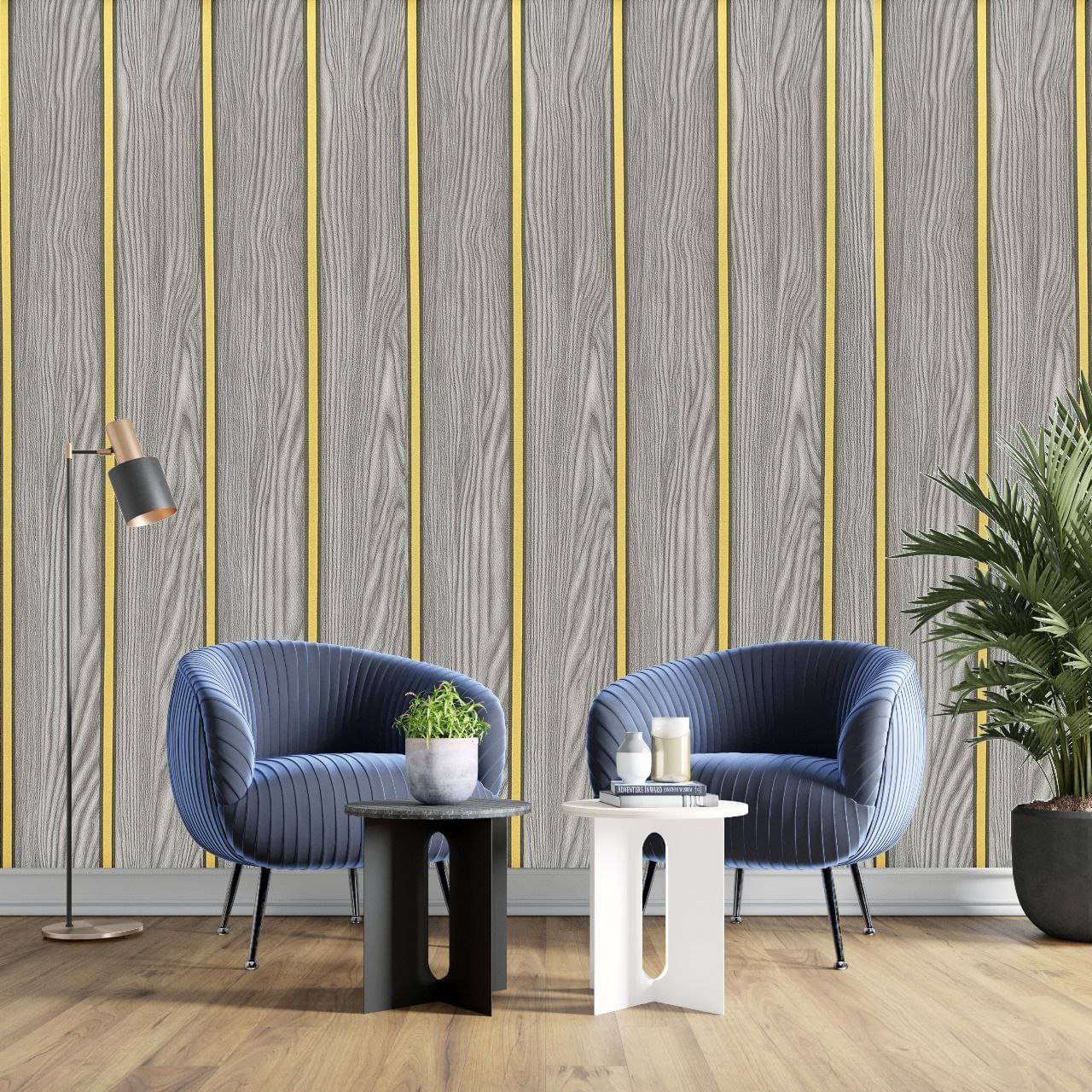     			STAR CHEMICAL GREY GOLD LINE Floral Self-Adhesive Wallpaper PVC Peel & Stick Wall Decal for Living Room, Bedroom, Kitchen & Furniture Makeover(45x500 cm)