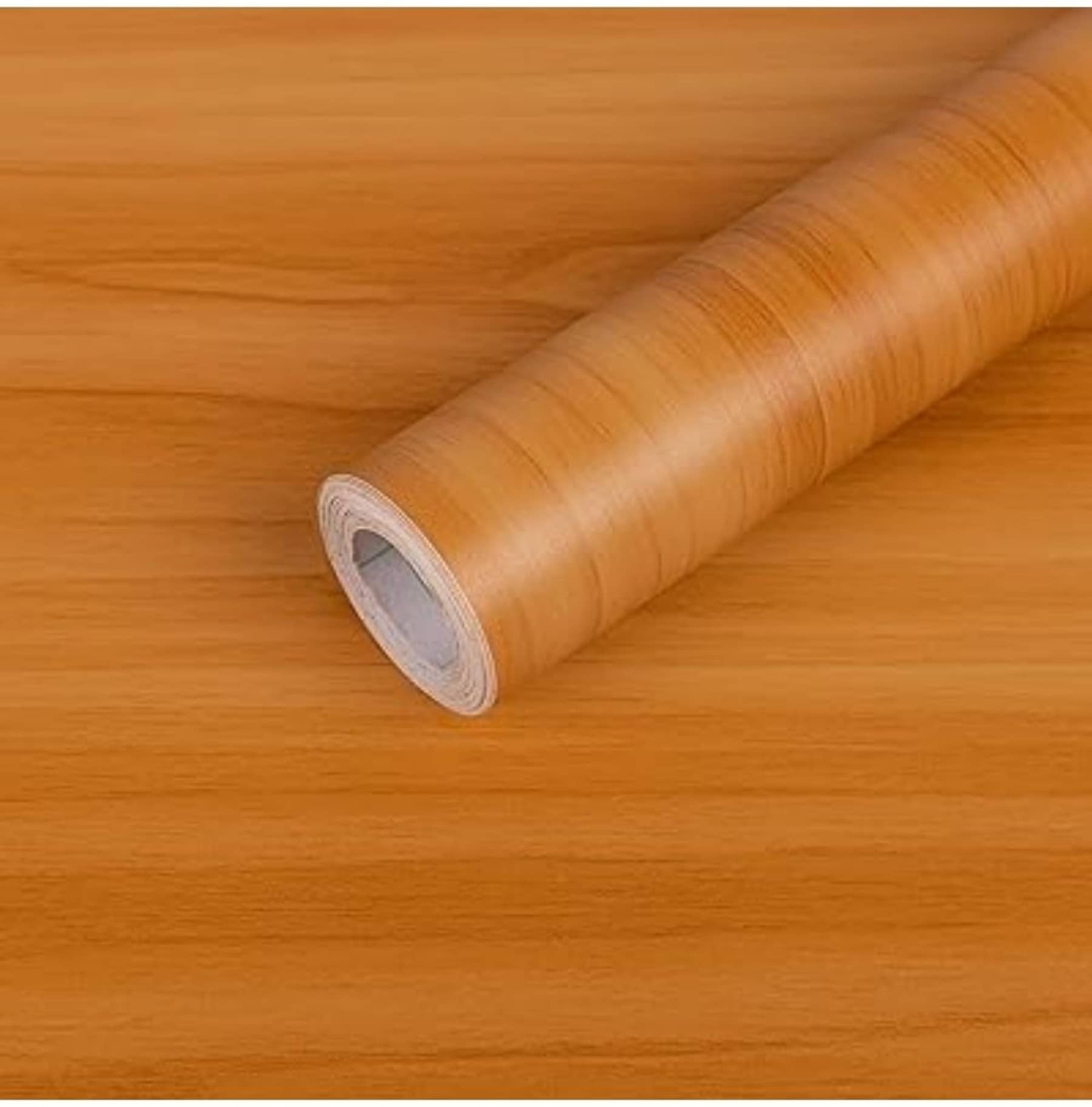 Sekhmet Light Wood Self-Adhesive Wallpaper Waterproof Old Furniture Vinyl Stickers Wooden Door Wardrobe Desktop PVC Wall Papers(60*200)