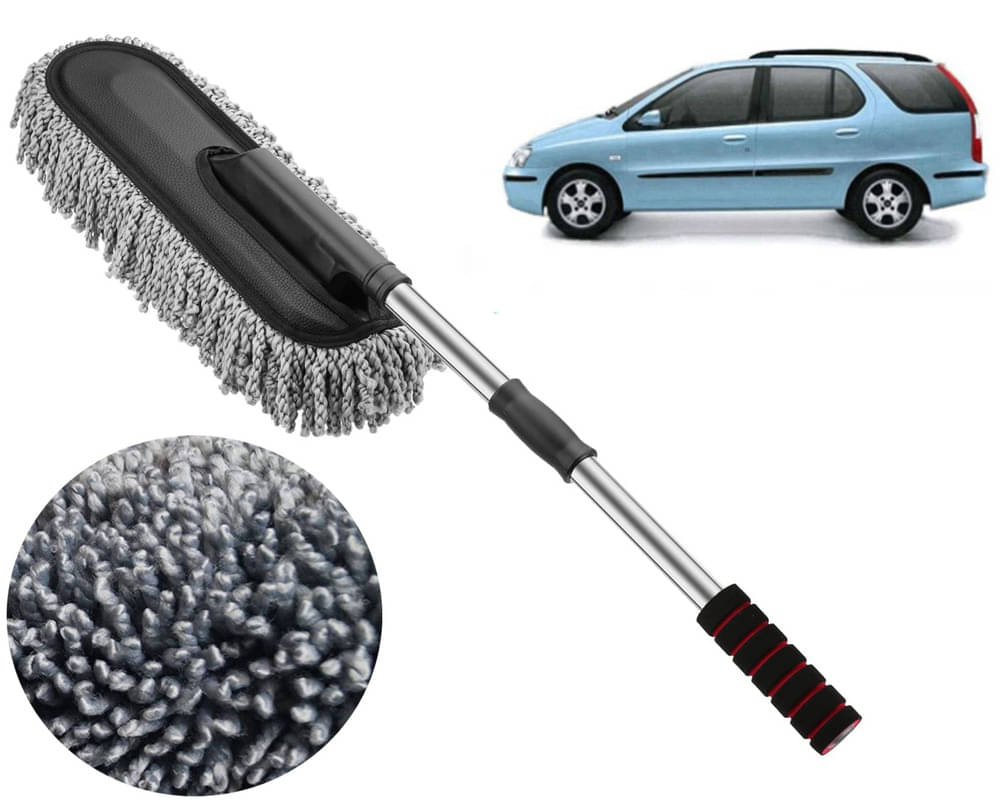     			Microfiber Flexible Duster, Car Cleaning Brushes, Dry / Wet Home, Kitchen, Office Cleaning Brush with Expandable Handle Indigo Marina