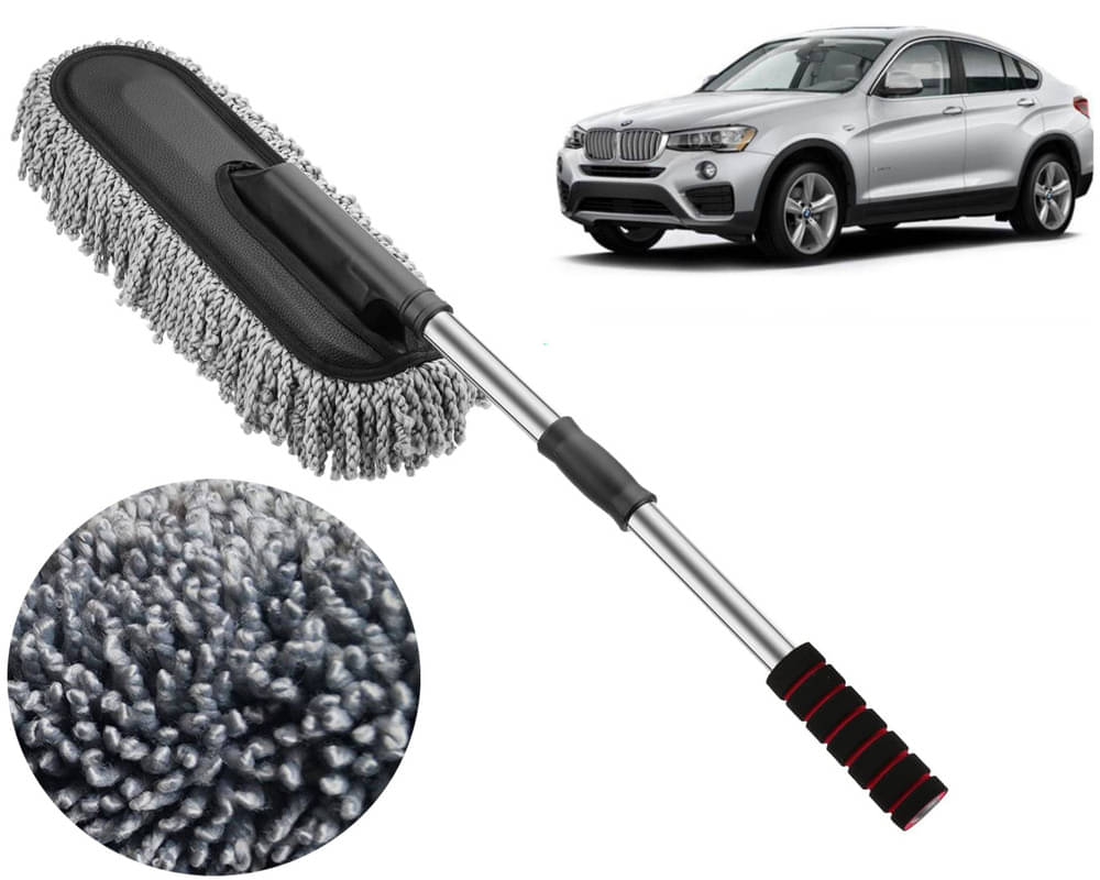     			Microfiber Flexible Duster, Car Cleaning Brushes, Dry / Wet Home, Kitchen, Office Cleaning Brush with Expandable Handle X4