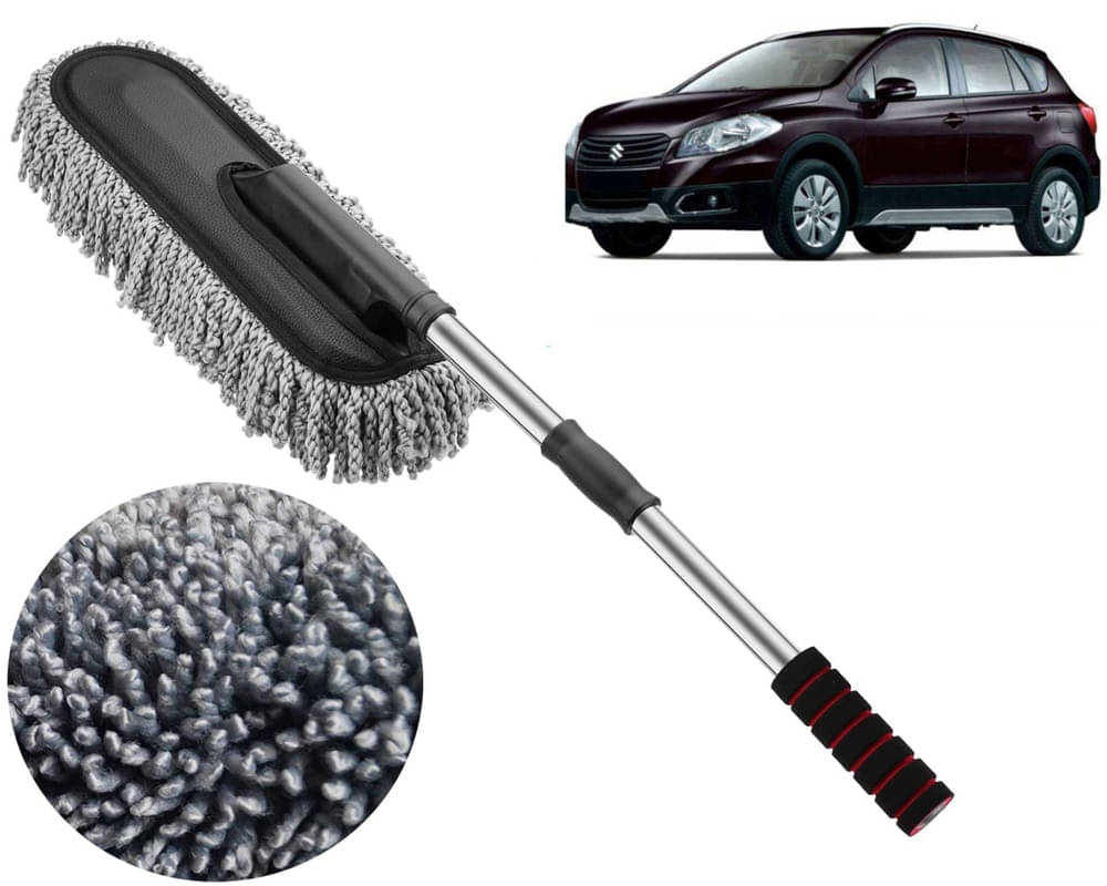     			Microfiber Flexible Duster, Car Cleaning Brushes, Dry / Wet Home, Kitchen, Office Cleaning Brush with Expandable Handle S Cross