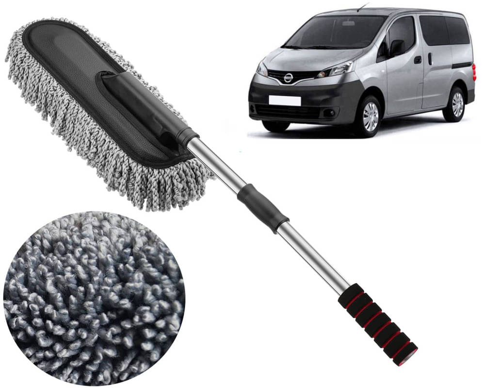     			Microfiber Flexible Duster, Car Cleaning Brushes, Dry / Wet Home, Kitchen, Office Cleaning Brush with Expandable Handle Evalia