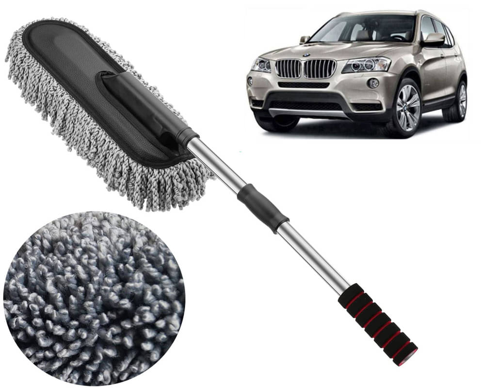     			Microfiber Flexible Duster, Car Cleaning Brushes, Dry / Wet Home, Kitchen, Office Cleaning Brush with Expandable Handle X3