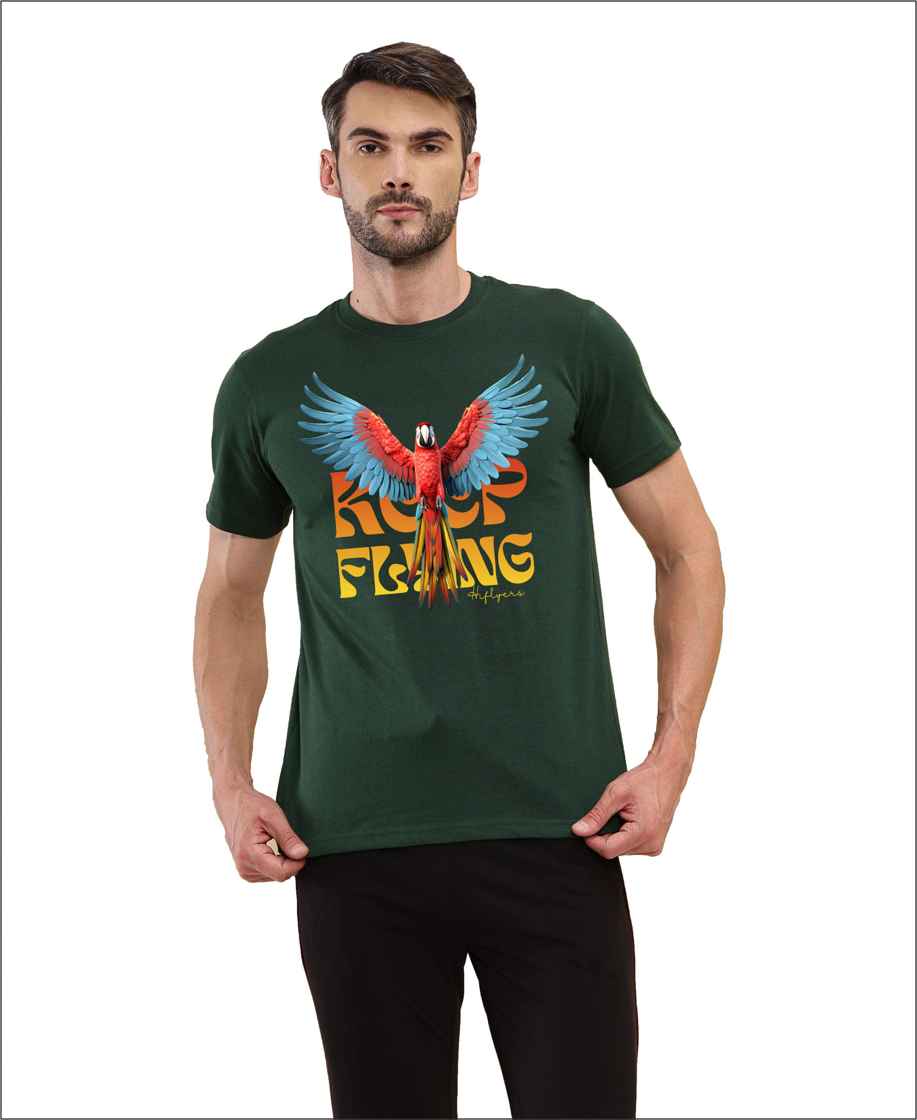TT Men Cotton Regular Fit Printed T-Shirt ( Green ) TT Men Cotton Regular Fit Printed T-Shirt ( Green )