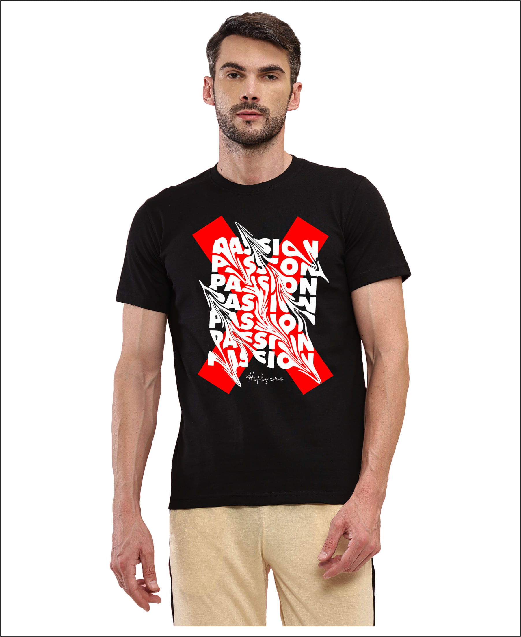     			TT Men Cotton Regular Fit Printed T-Shirt ( Black )