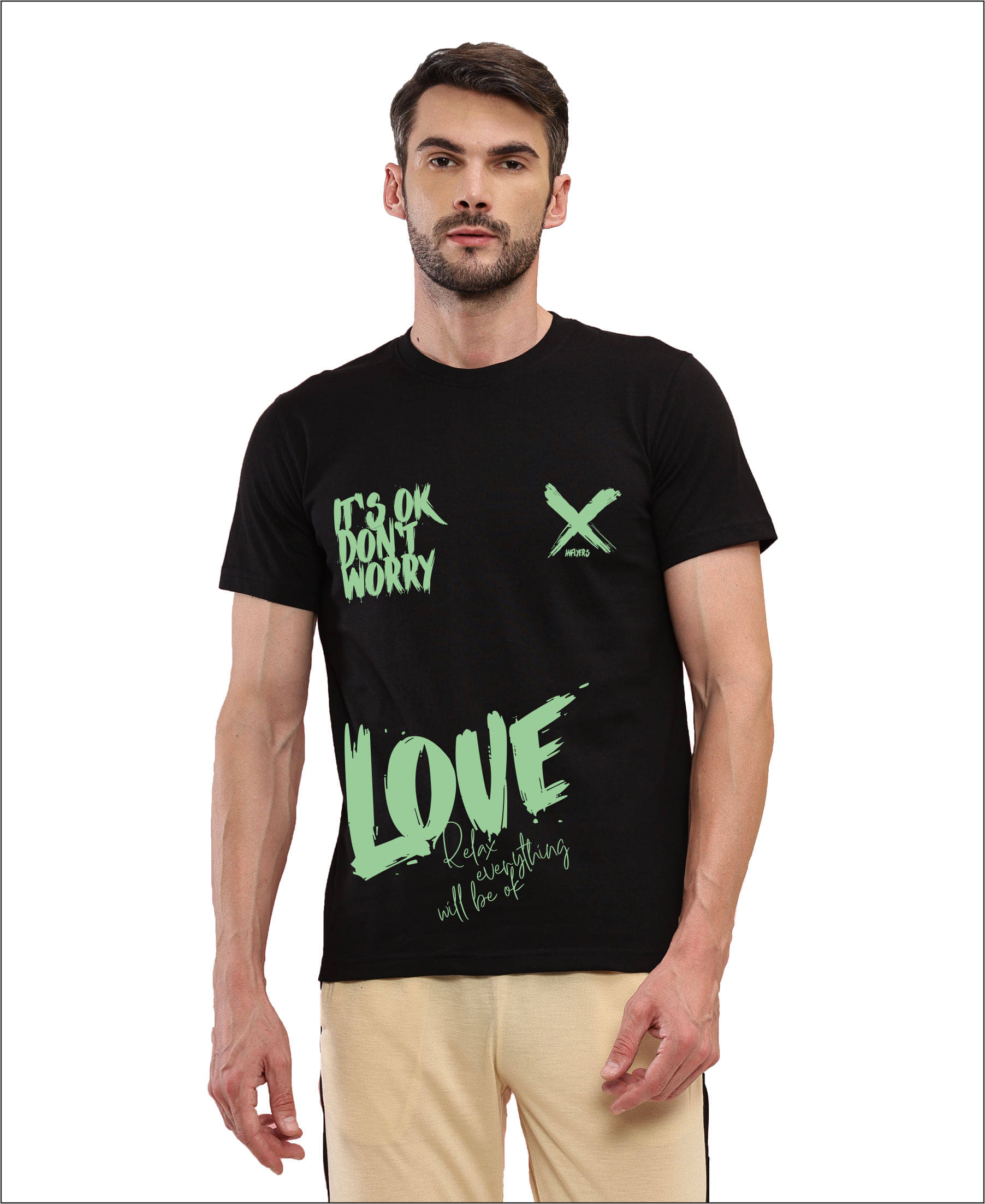 TT Men Cotton Regular Fit Printed T-Shirt ( Black ) TT Men Cotton Regular Fit Printed T-Shirt ( Black )