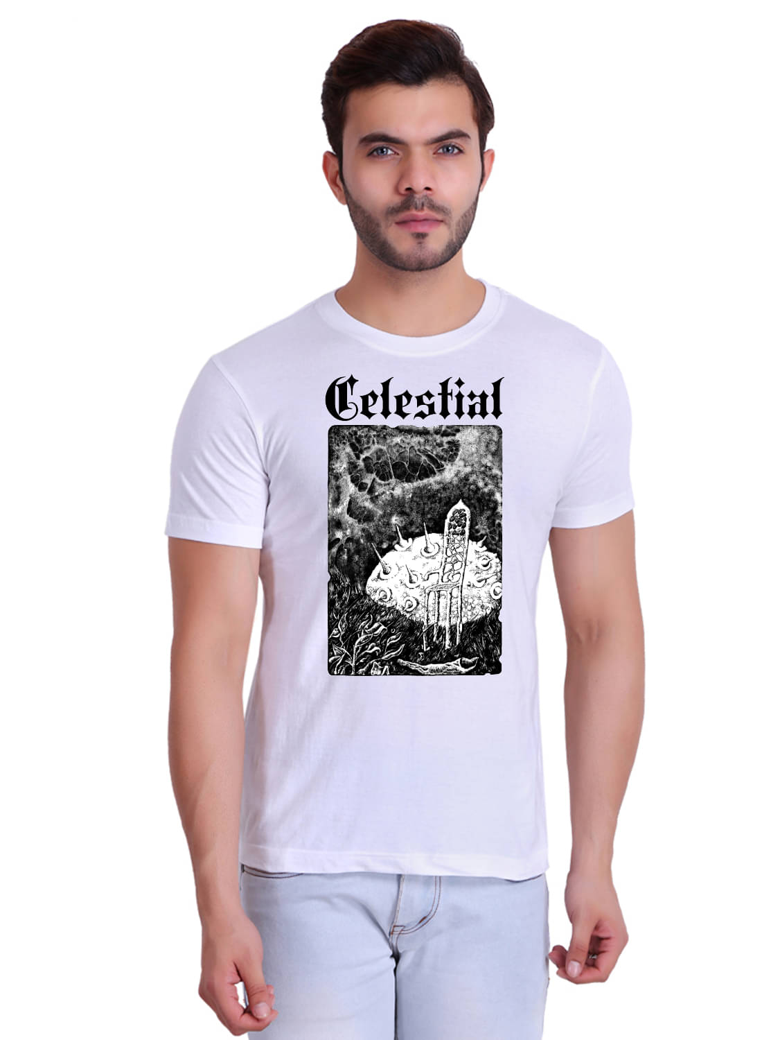     			TT Men Cotton Regular Fit Printed T-Shirt ( White )