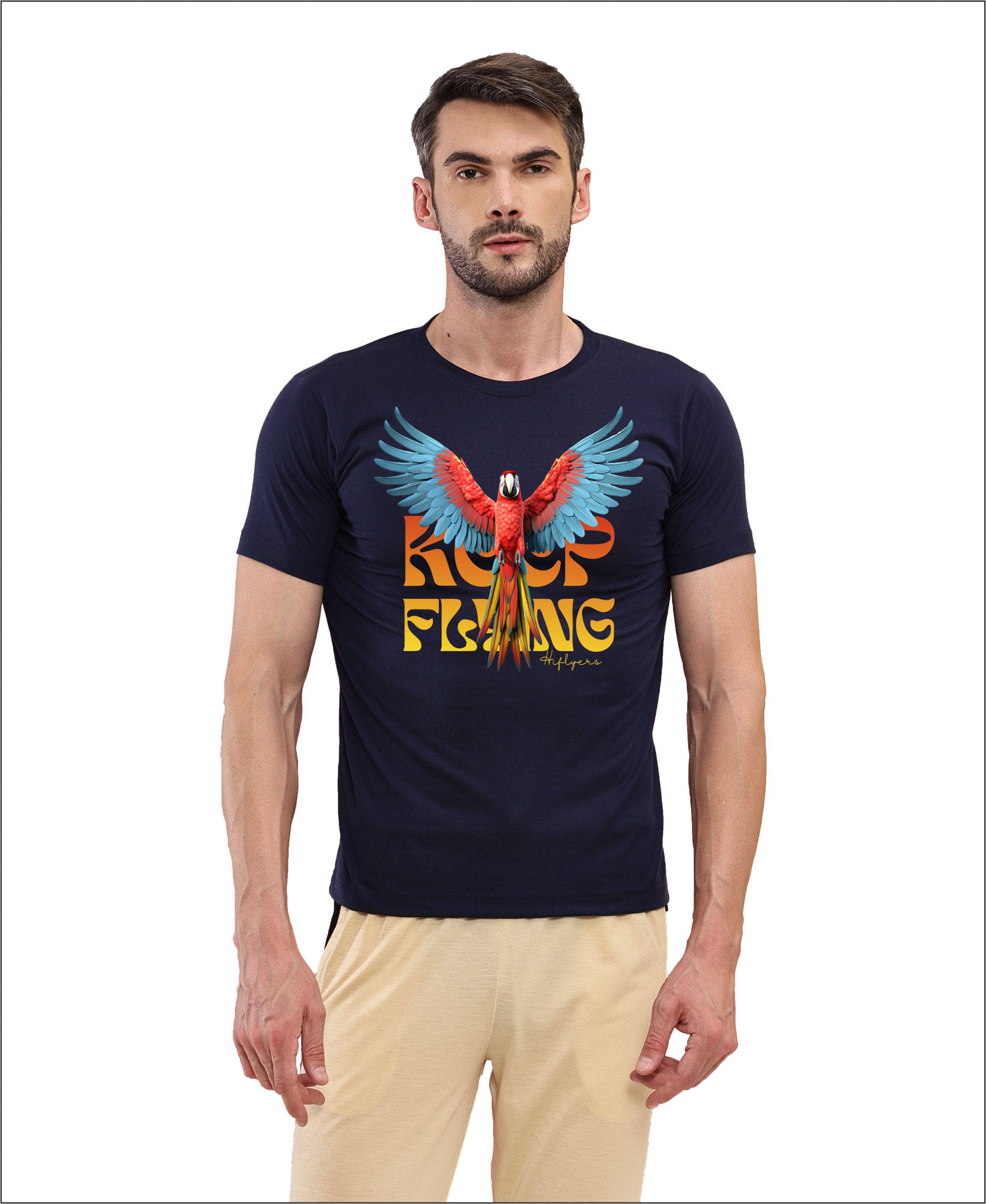     			TT Men Cotton Regular Fit Printed T-Shirt ( Blue )