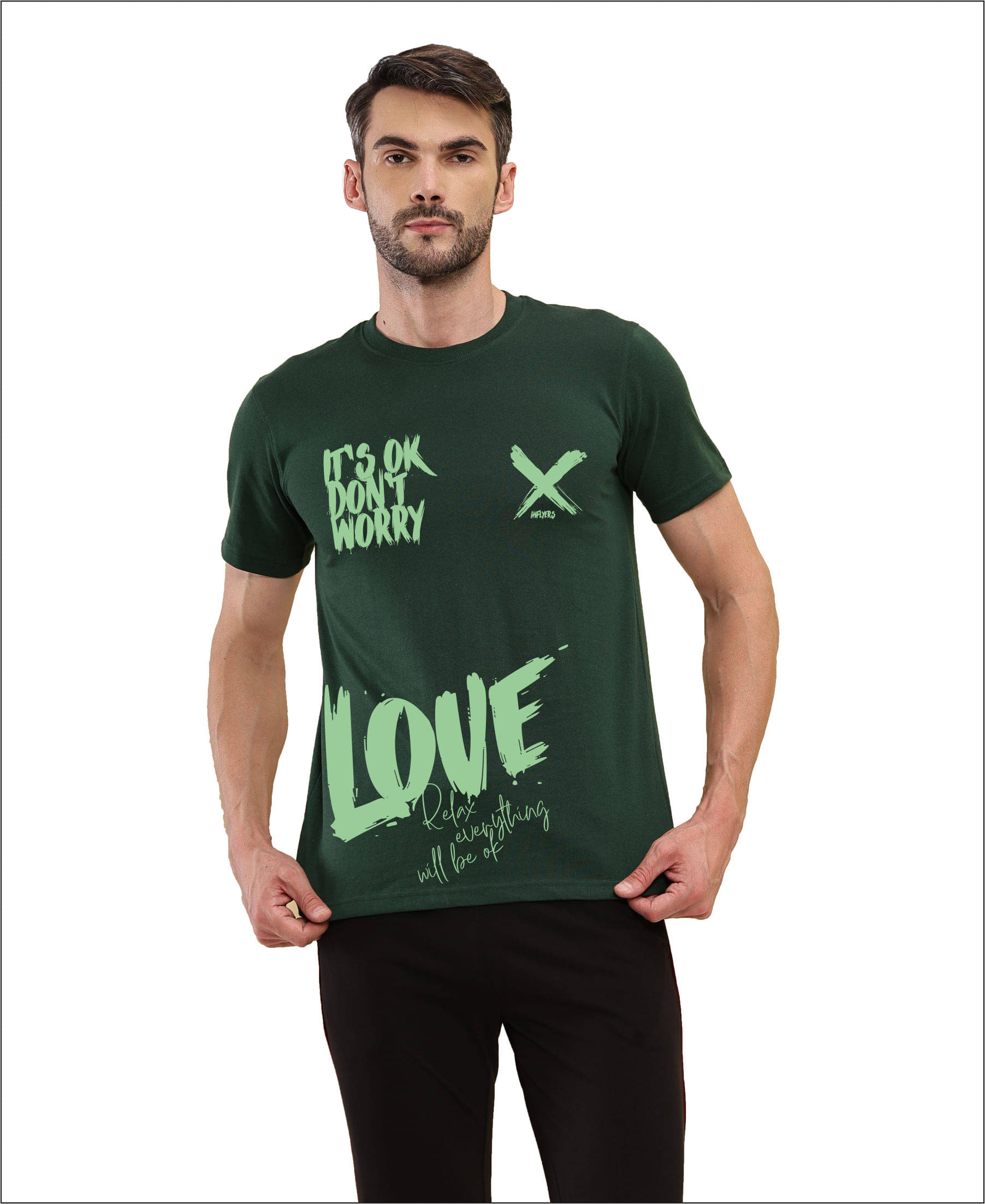     			TT Men Cotton Regular Fit Printed T-Shirt ( Green )