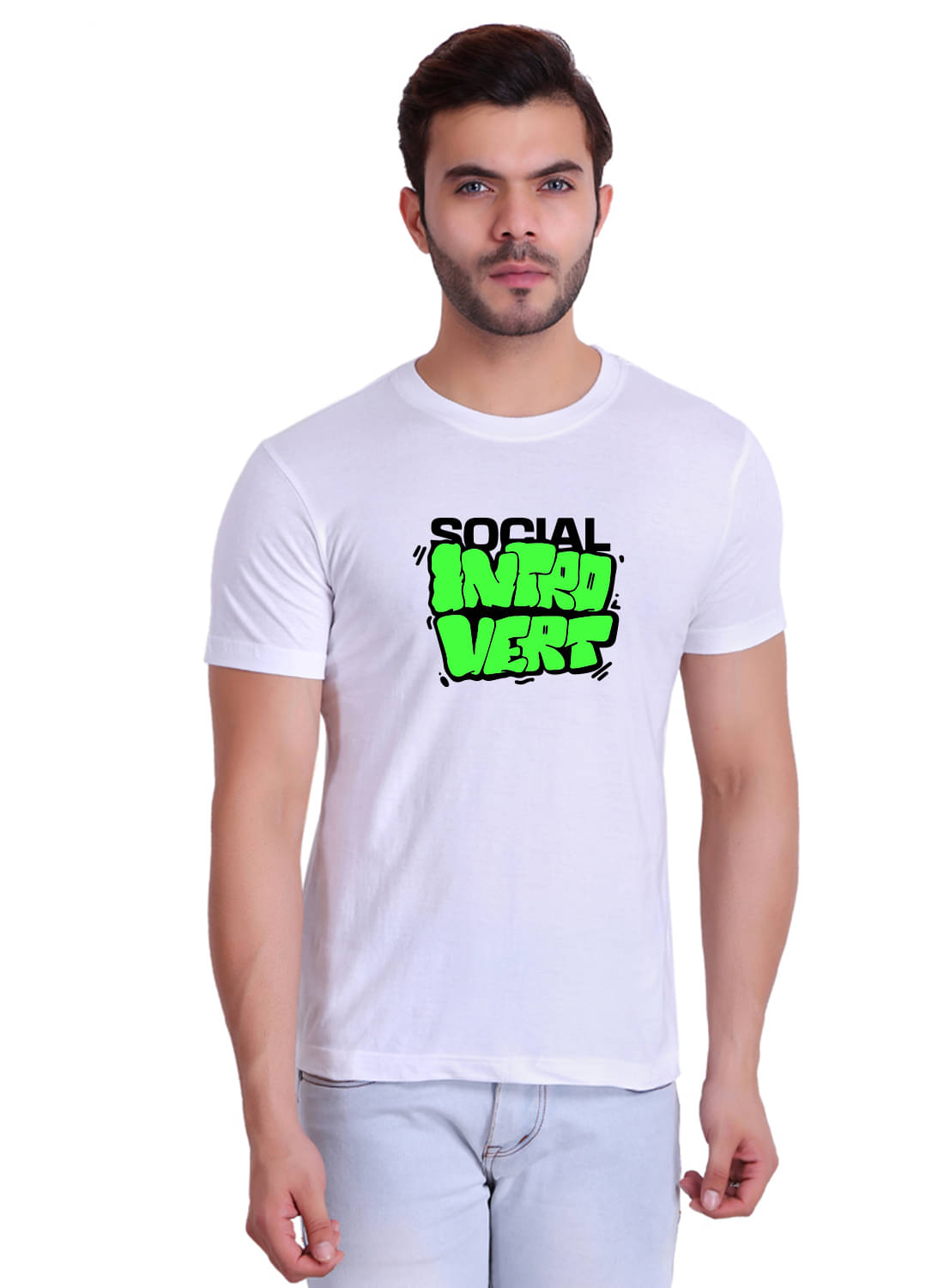 TT Men Cotton Regular Fit Printed T-Shirt ( White ) TT Men Cotton Regular Fit Printed T-Shirt ( White )