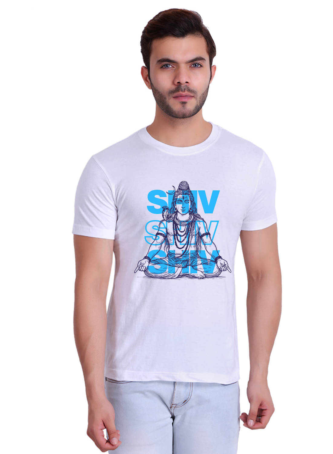     			TT Men Cotton Regular Fit Printed T-Shirt ( White )