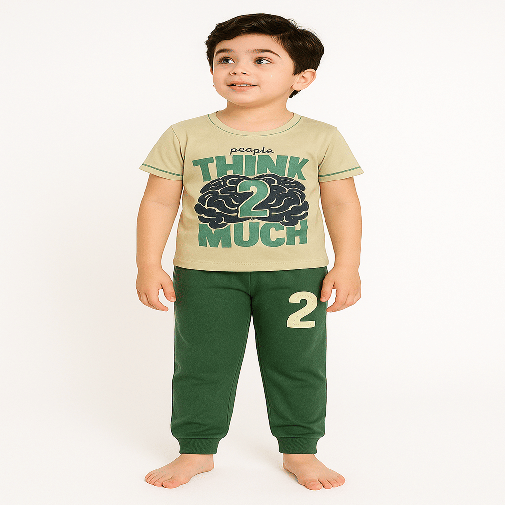     			Tring Pack of 1 Boys Cotton Blend T-Shirt & Trackpants Set ( Cream )