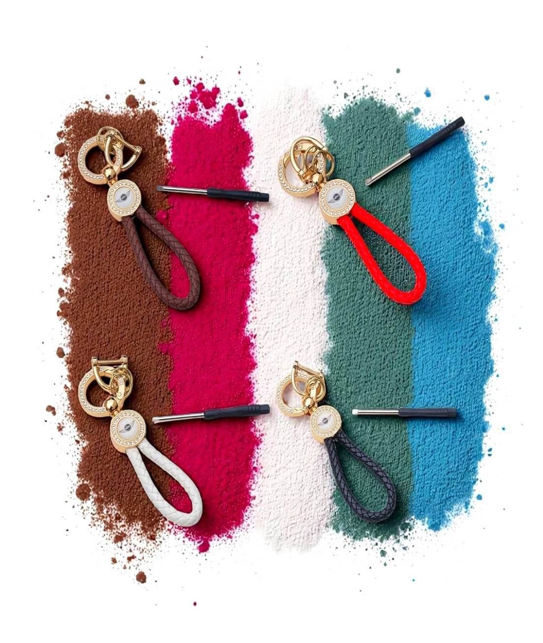     			ADOREAL Multicolour Metal Keychain - Pack of 1