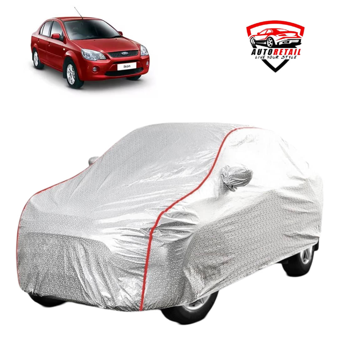     			AutoRetail Car Body Cover for Ford Ikon [2003-2009] With Mirror Pocket ( Pack of 1 ) , Silver