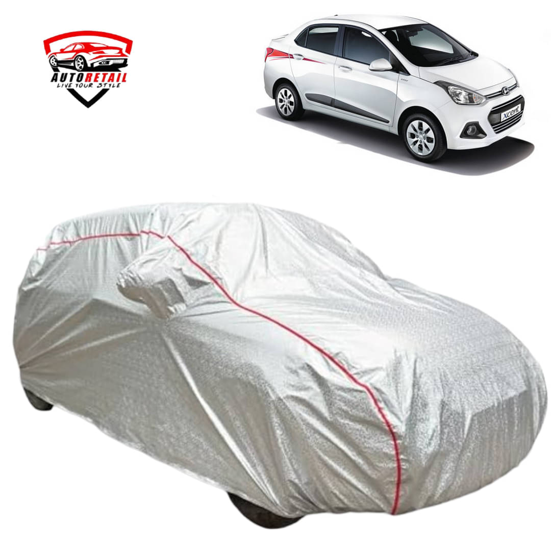     			AutoRetail Car Body Cover for Hyundai Xcent [2014-2015] With Mirror Pocket ( Pack of 1 ) , Silver