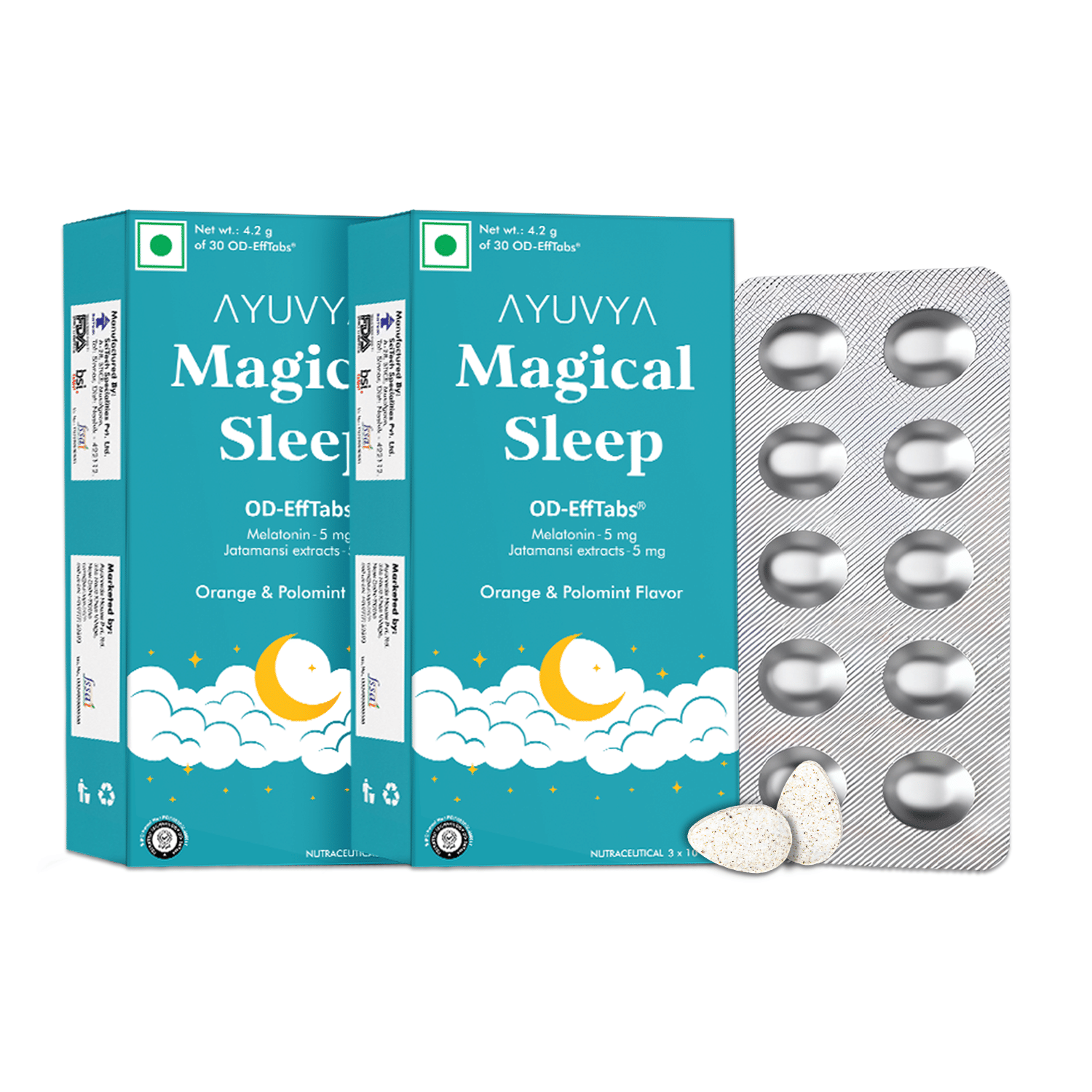 Ayuvya Magical Sleep Support 5mg Melatonin Night Time Sleep Aid For Morning Energy Orange & Polomint (Pack of 2) Ayuvya Magical Sleep Support 5mg Melatonin Night Time Sleep Aid For Morning Energy Orange & Polomint (Pack of 2)
