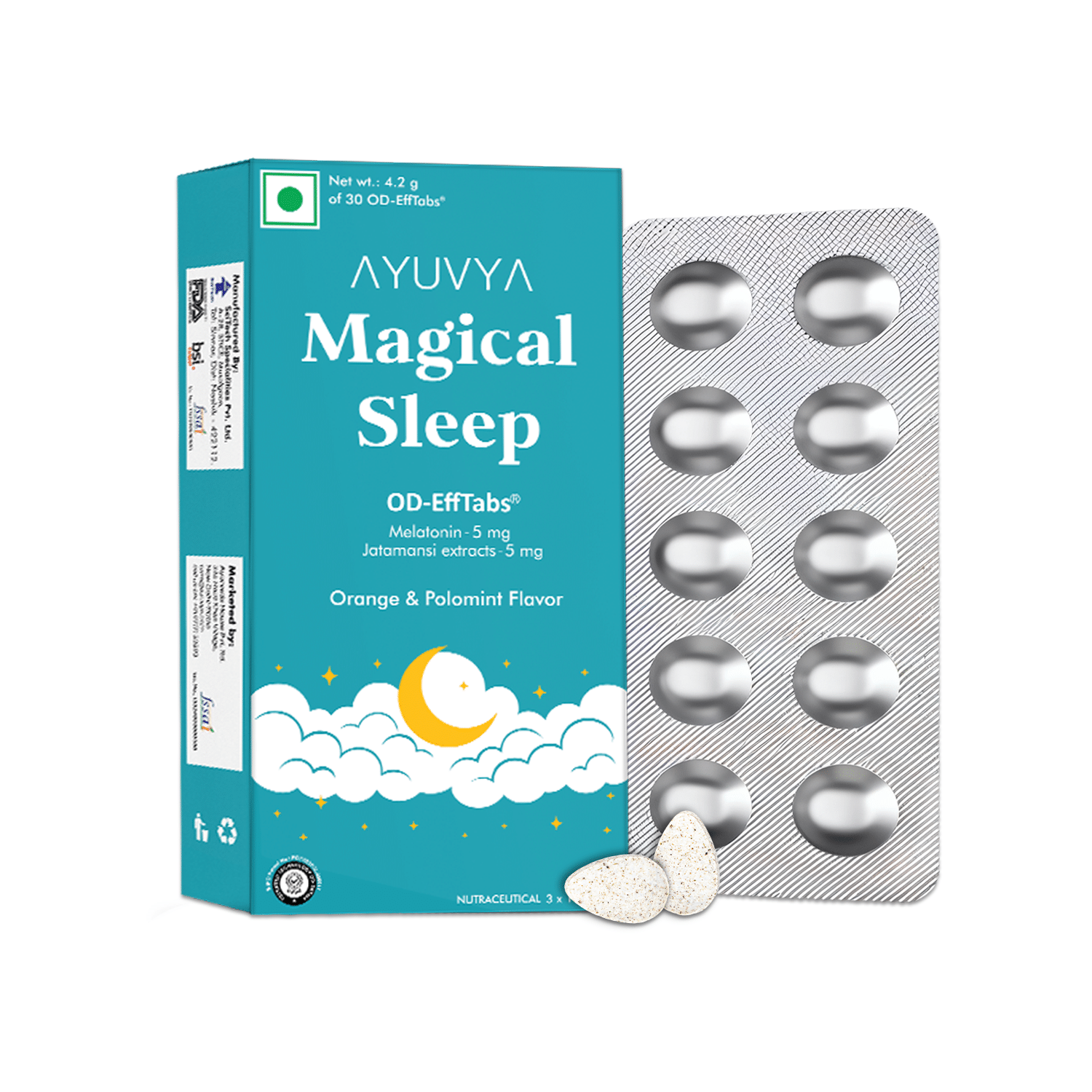 Ayuvya Magical Sleep Support Melatonin Effervescent Pills, Natural sleep solution with melatonin tablets. Sleep aid 30 Pills     			Ayuvya Magical Sleep Support Melatonin Effervescent Pills, Natural sleep solution with melatonin tablets. Sleep aid 30 Pills