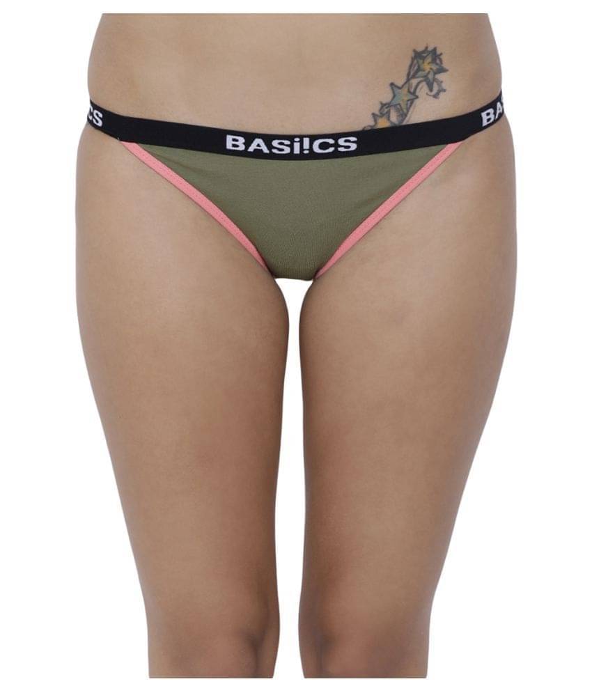 BASIICS By La Intimo Cotton Briefs ( Green , Pack of 1 ) BASIICS By La Intimo Cotton Briefs ( Green , Pack of 1 )