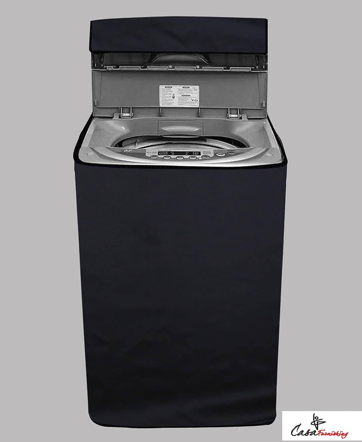     			CASA FURNISHING Top Load Washing Machine Cover Compatiable For 7 kg - Black