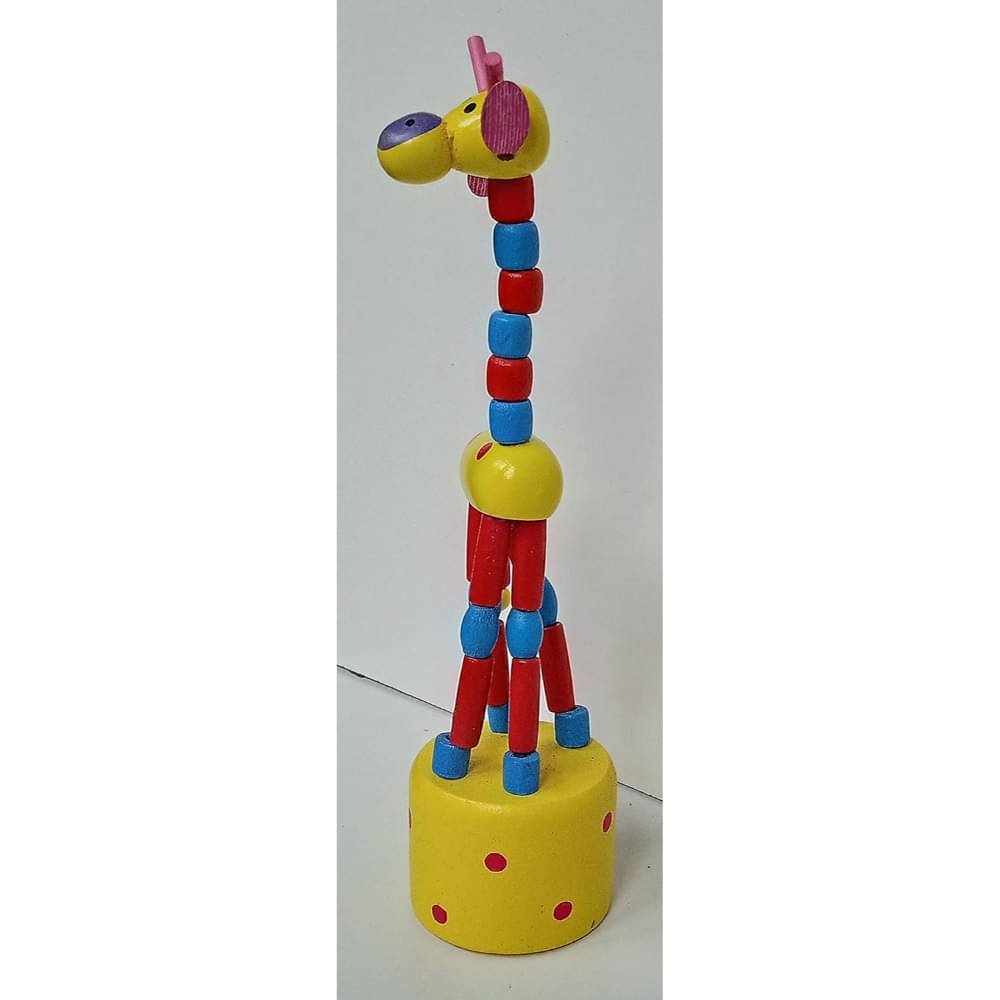     			Colorful Spring Dancing Toy Puppet | Fun Activity Toy Wooden Toys | Gift Return Gift Small Children (Yellow Giraffe, Height 6.5 Inches)