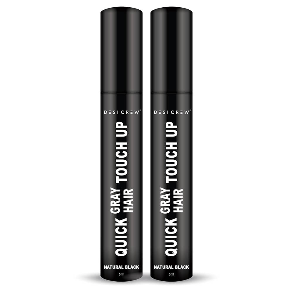 DESI CREW Gray Hair Touch-Up Organic Root Touch Ups Hair Color 10 mL Black