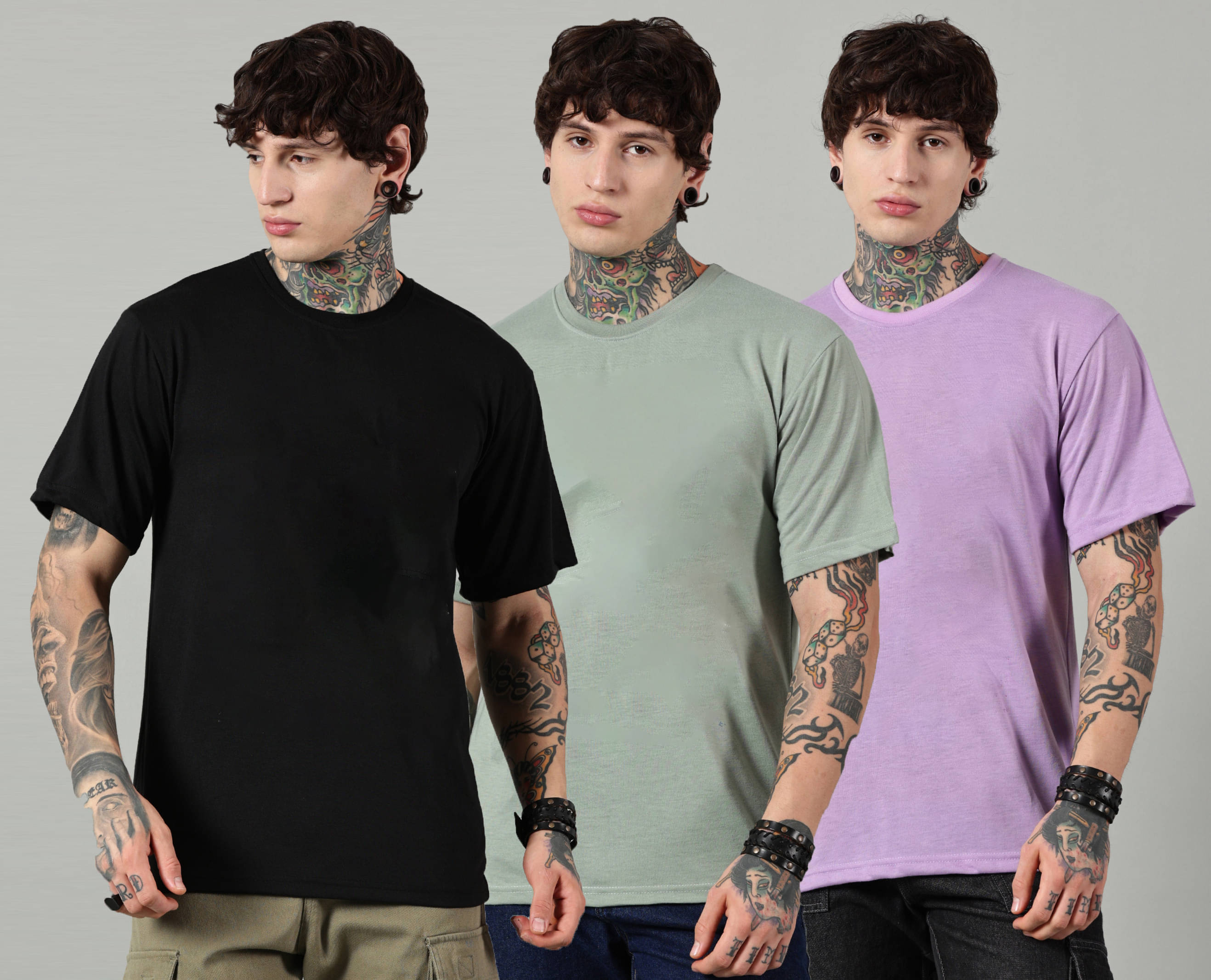 Diversify Men Cotton Blend Oversized Fit Solid T-Shirt ( Multicolor ) Diversify Men Cotton Blend Oversized Fit Solid T-Shirt ( Multicolor )