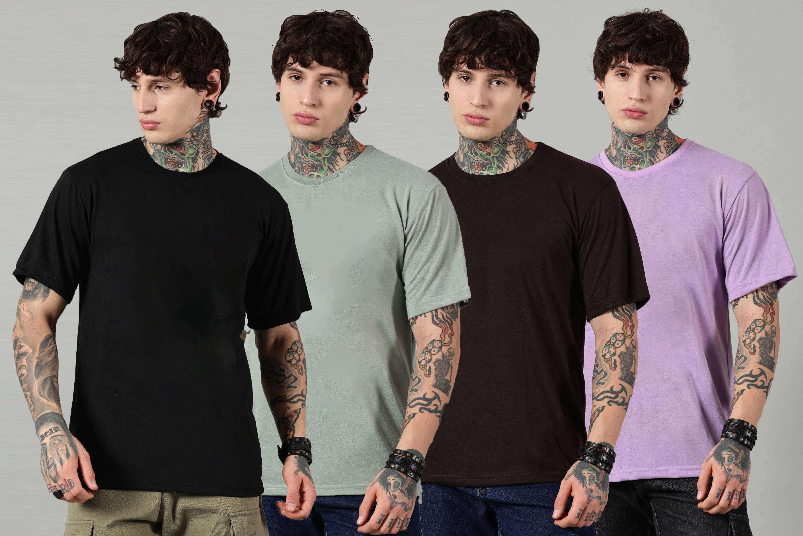 Diversify Men Cotton Blend Oversized Fit Solid T-Shirt ( Multicolor ) Diversify Men Cotton Blend Oversized Fit Solid T-Shirt ( Multicolor )