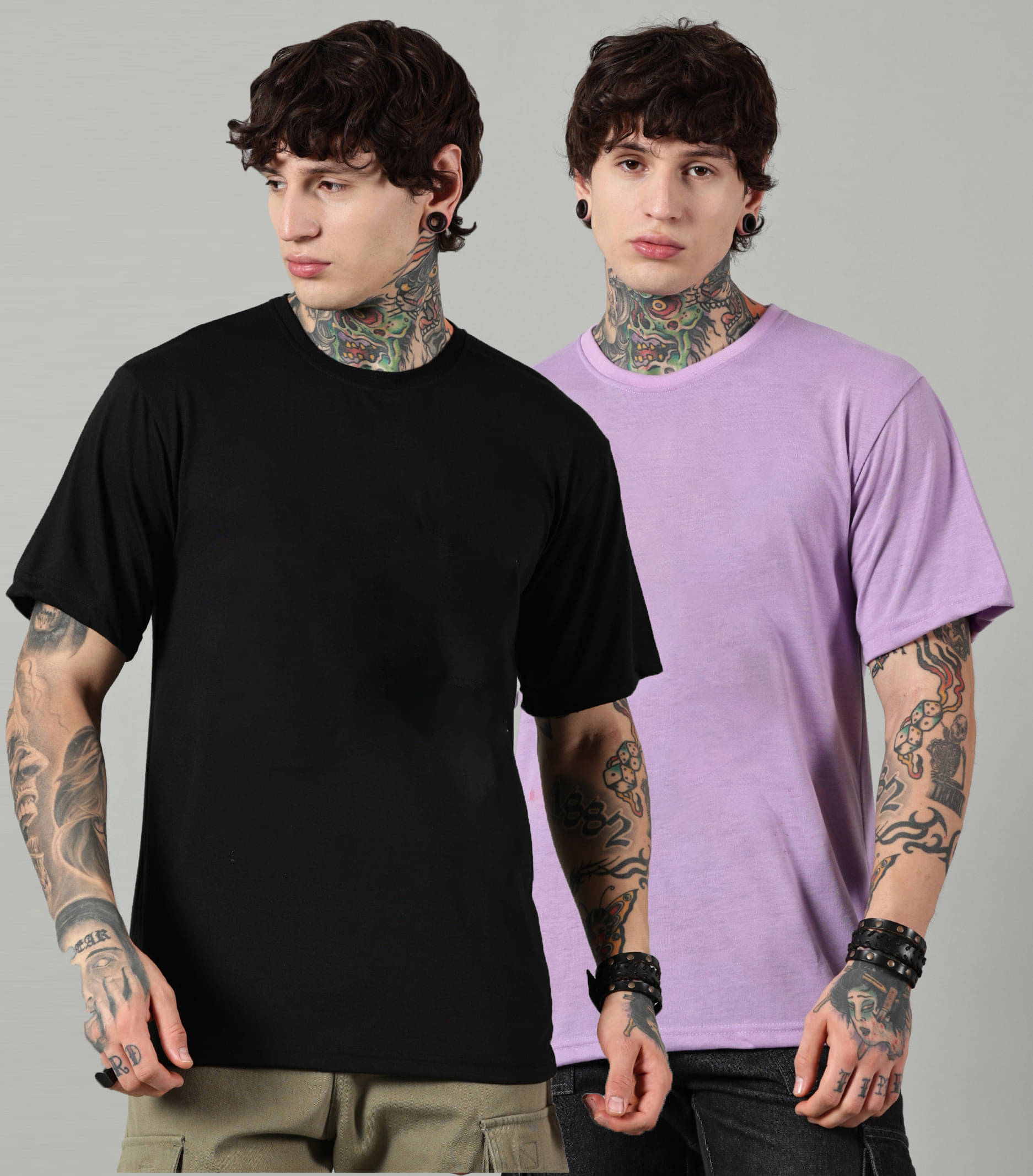 Diversify Men Cotton Blend Oversized Fit Solid T-Shirt ( Multicolor ) Diversify Men Cotton Blend Oversized Fit Solid T-Shirt ( Multicolor )