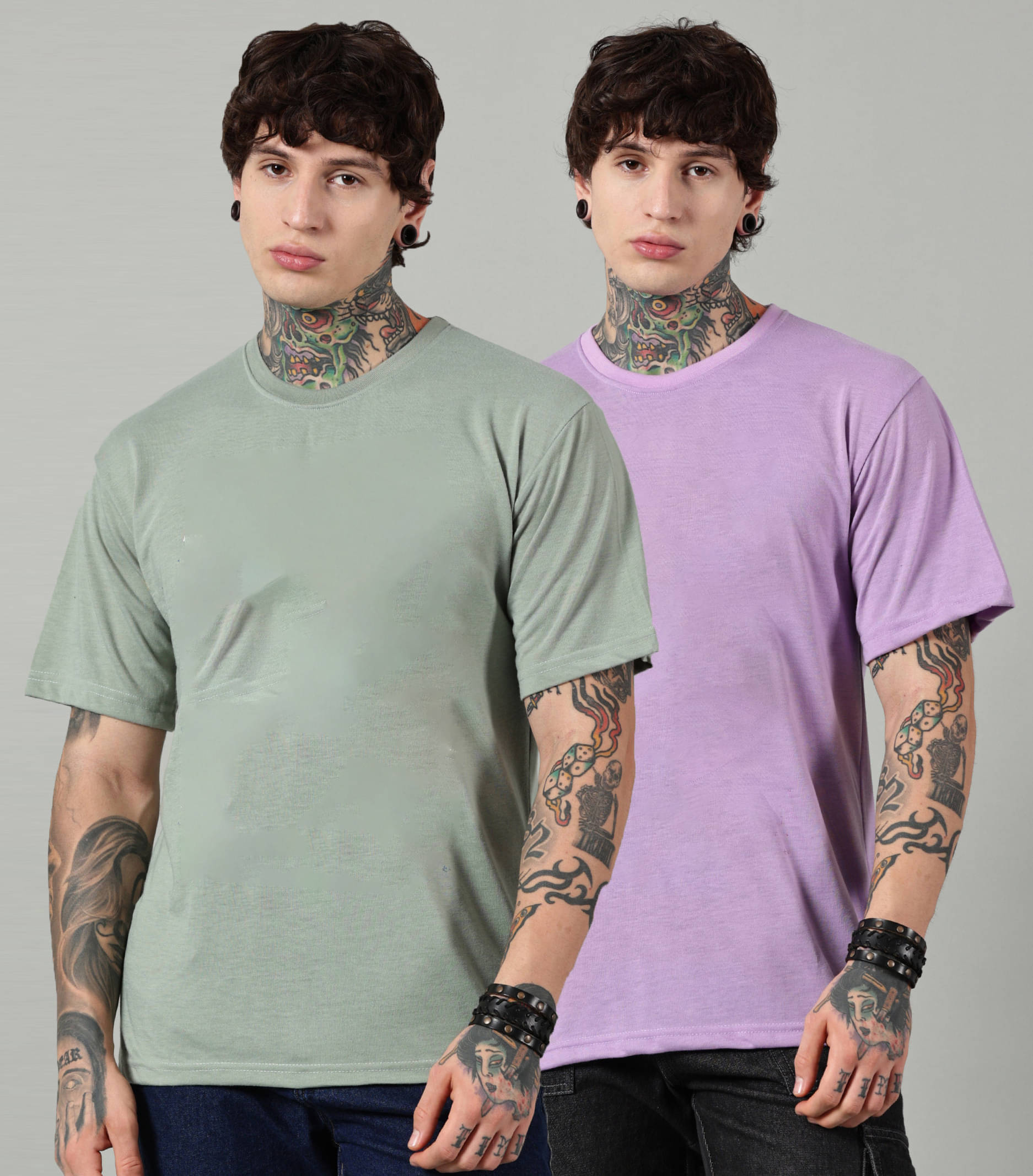     			Diversify Men Cotton Blend Oversized Fit Solid T-Shirt ( Multicolor )