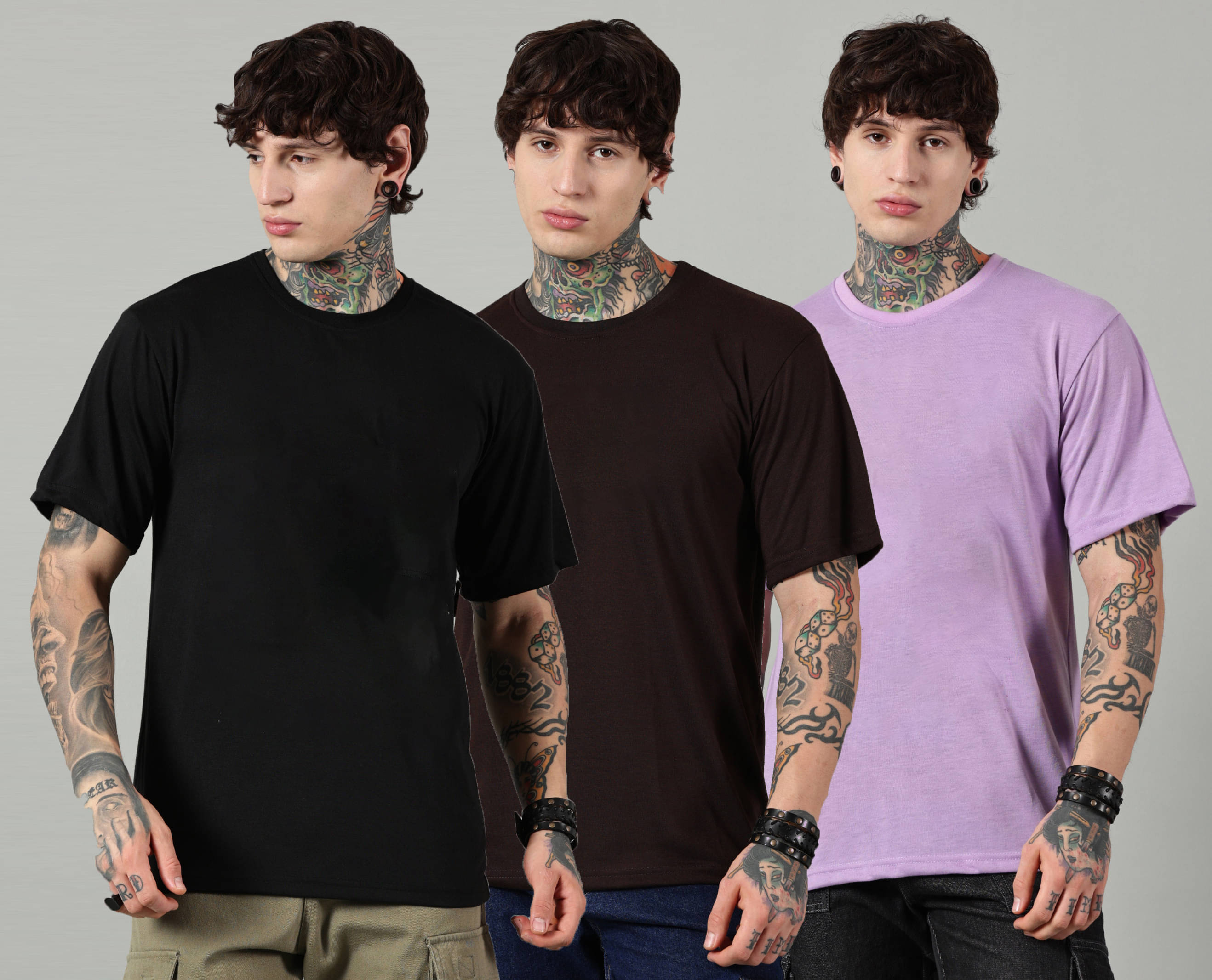 Diversify Men Cotton Blend Oversized Fit Solid T-Shirt ( Multicolor ) Diversify Men Cotton Blend Oversized Fit Solid T-Shirt ( Multicolor )