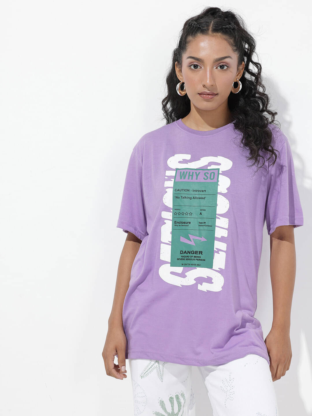 Diversify Women Cotton Blend Printed Oversized Fit Round Neck T-Shirt ( Purple )     			Diversify Women Cotton Blend Printed Oversized Fit Round Neck T-Shirt ( Purple )