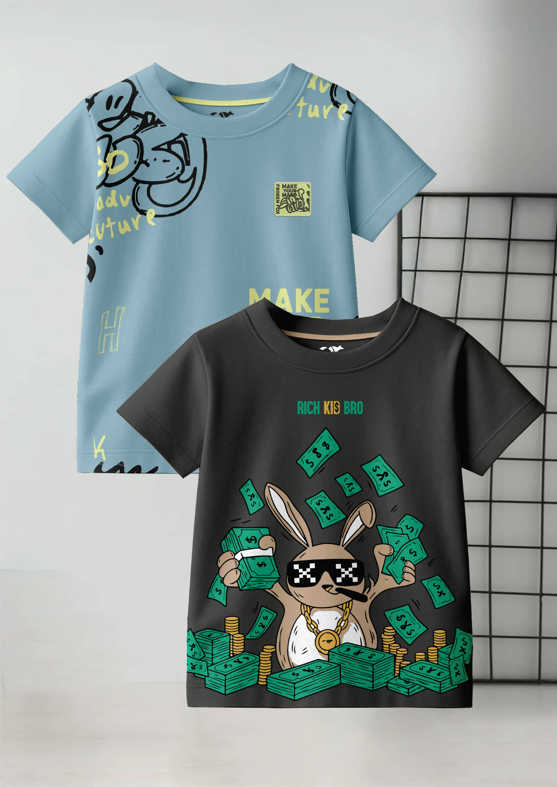     			FROSEN FOX Pack of 2 Boys Cotton T-Shirt ( Multicolor 2 )