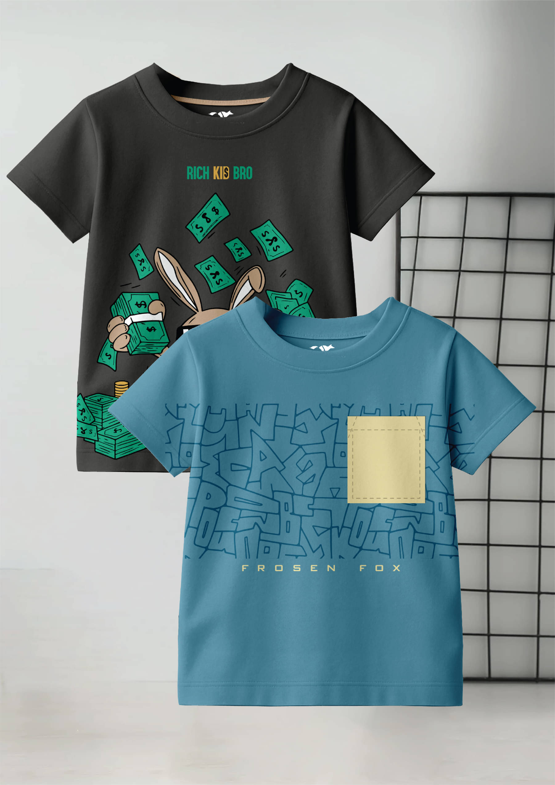     			FROSEN FOX Pack of 2 Boys Cotton T-Shirt ( Multicolor 3 )