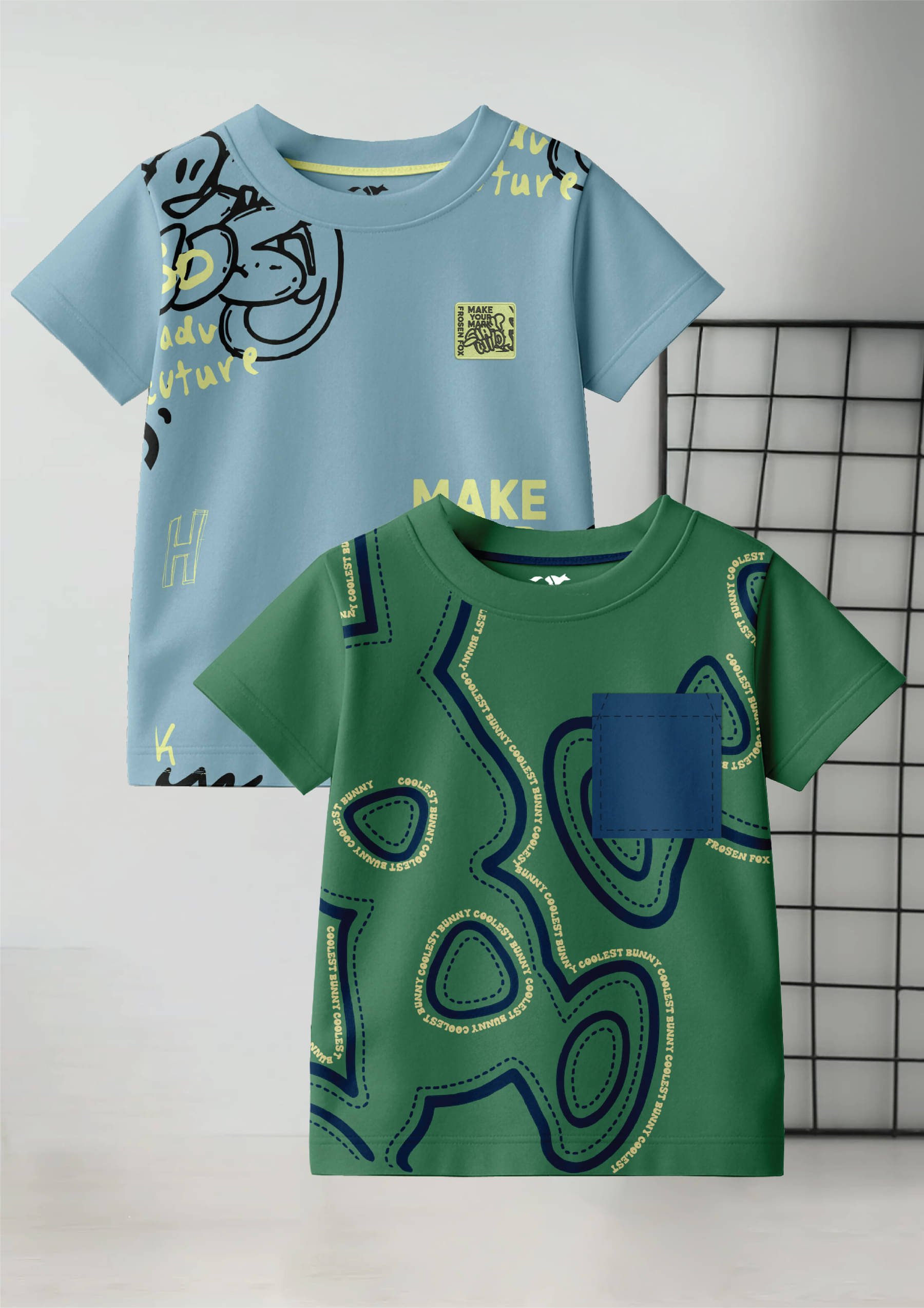     			FROSEN FOX Pack of 2 Boys Cotton T-Shirt ( Multicolor 4 )